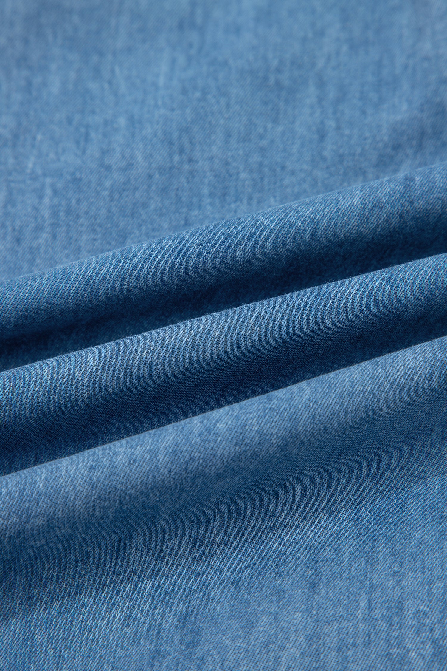 Shop Dusk Blue Ruffled Hem Wide Leg Chambray Trousers UK 8-20 at LivelyLooks