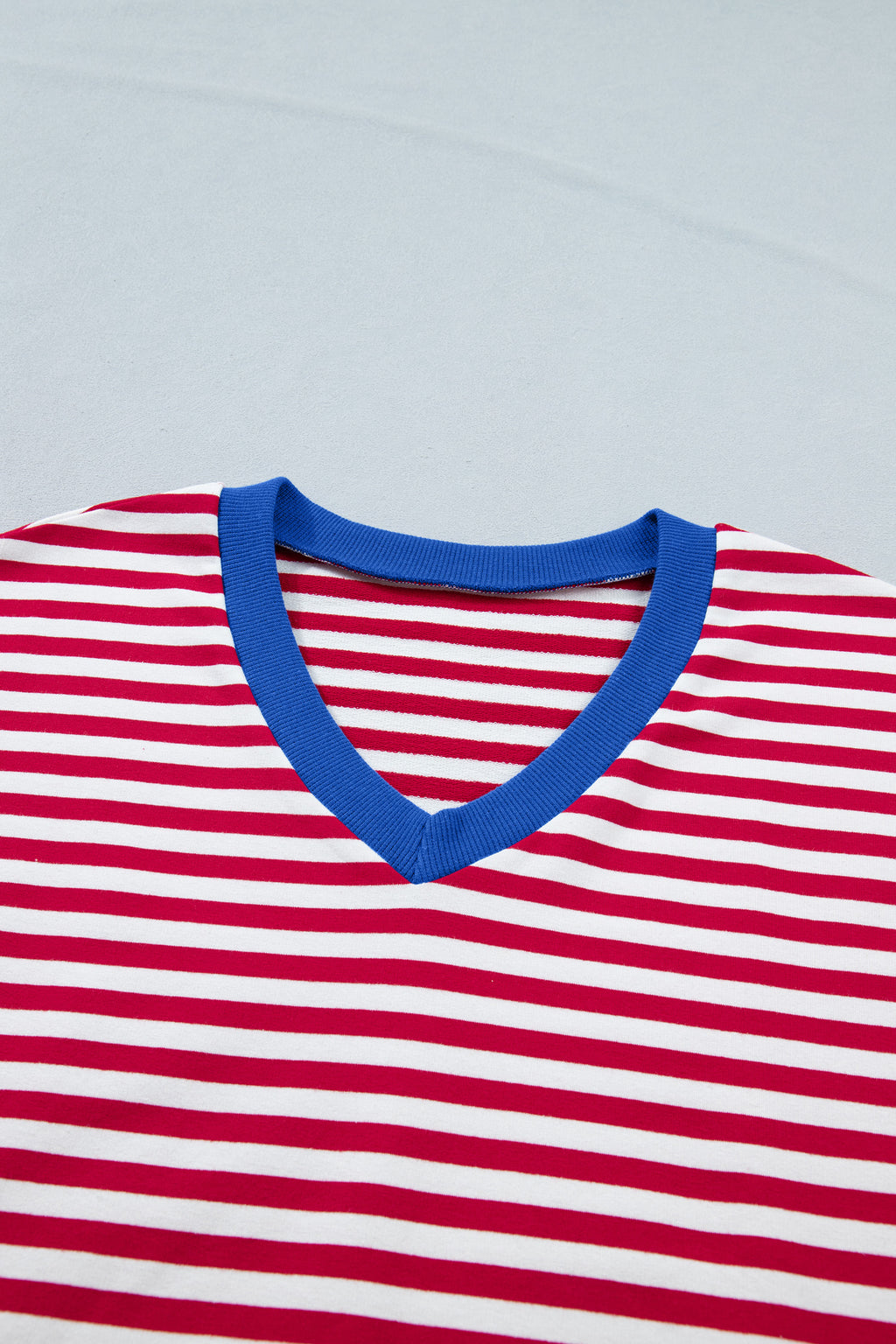 LivelyLooks Women's Stripe V-Neck Tee & Drawstring Shorts Set Contrast Trim S-XL women's fashion