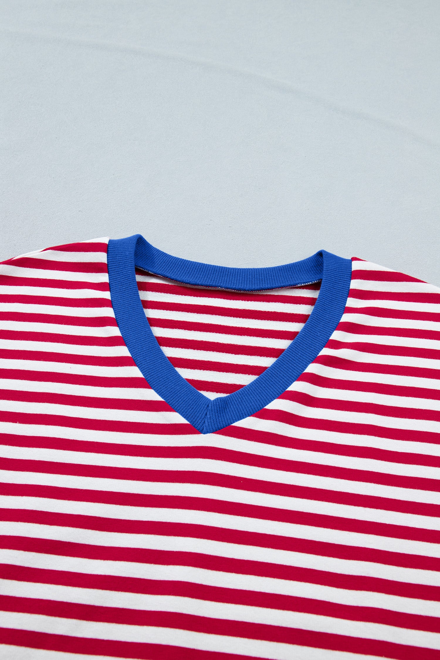 LivelyLooks Women's Stripe V-Neck Tee & Drawstring Shorts Set Contrast Trim S-XL women's fashion