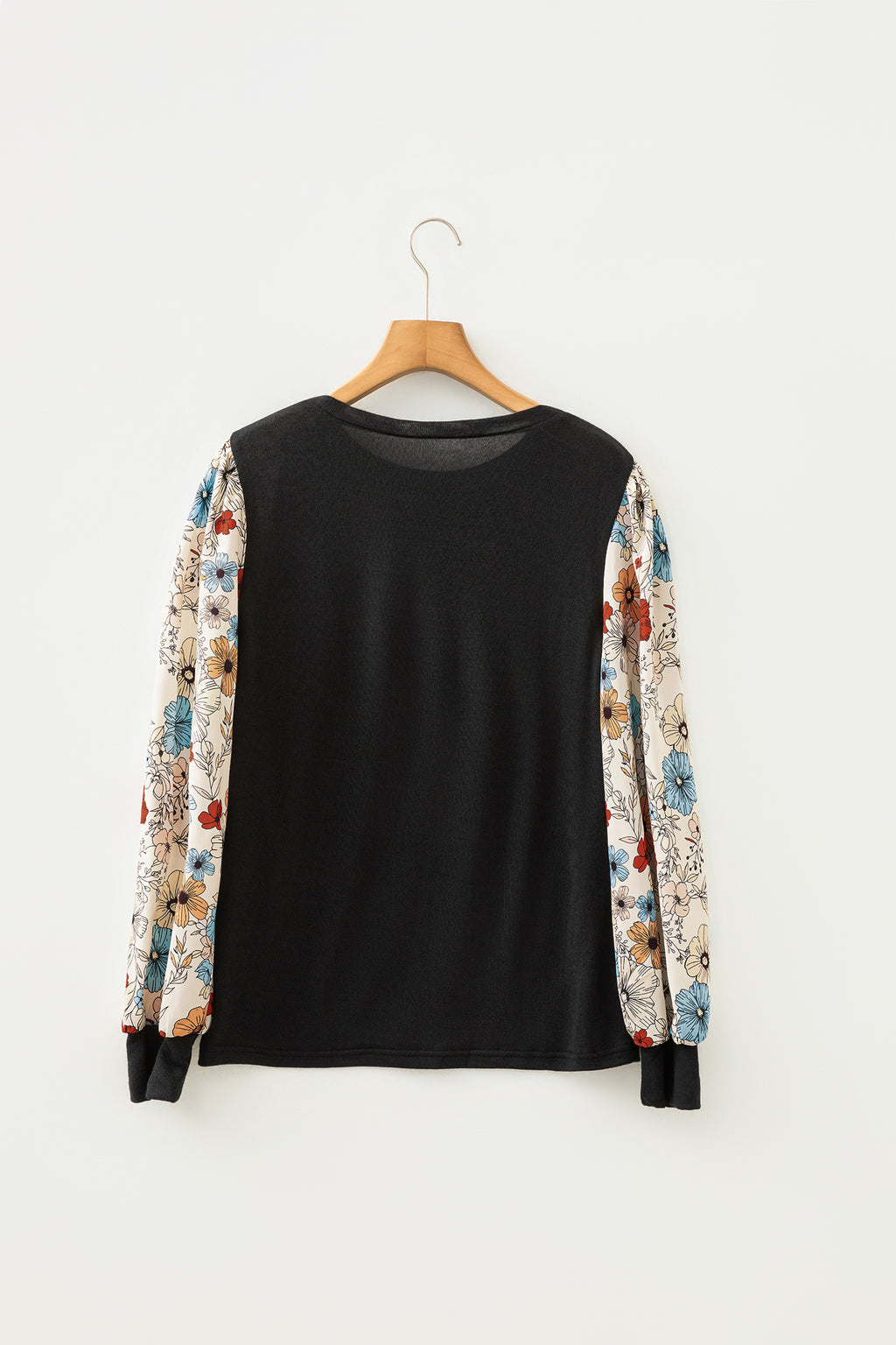 Women's Khaki & Apricot Leopard Patchwork Puff Sleeve Top S-XL at LivelyLooks