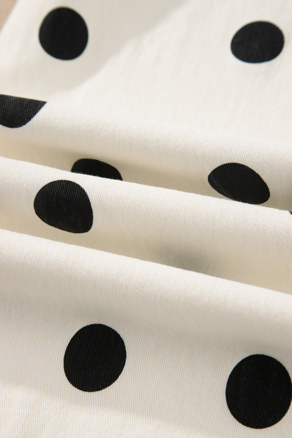 Women's White Polka Dot Wide Leg Ankle Jeans Button Zip Pocket UK 4-16 at LivelyLooks