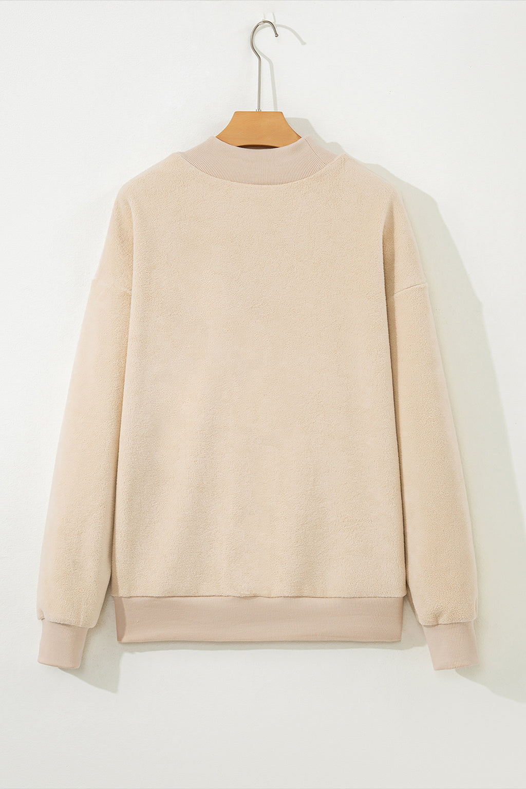 Carrot Oversized Reversible Sweatshirt Drop Shoulder Mock Neck Women S-XL