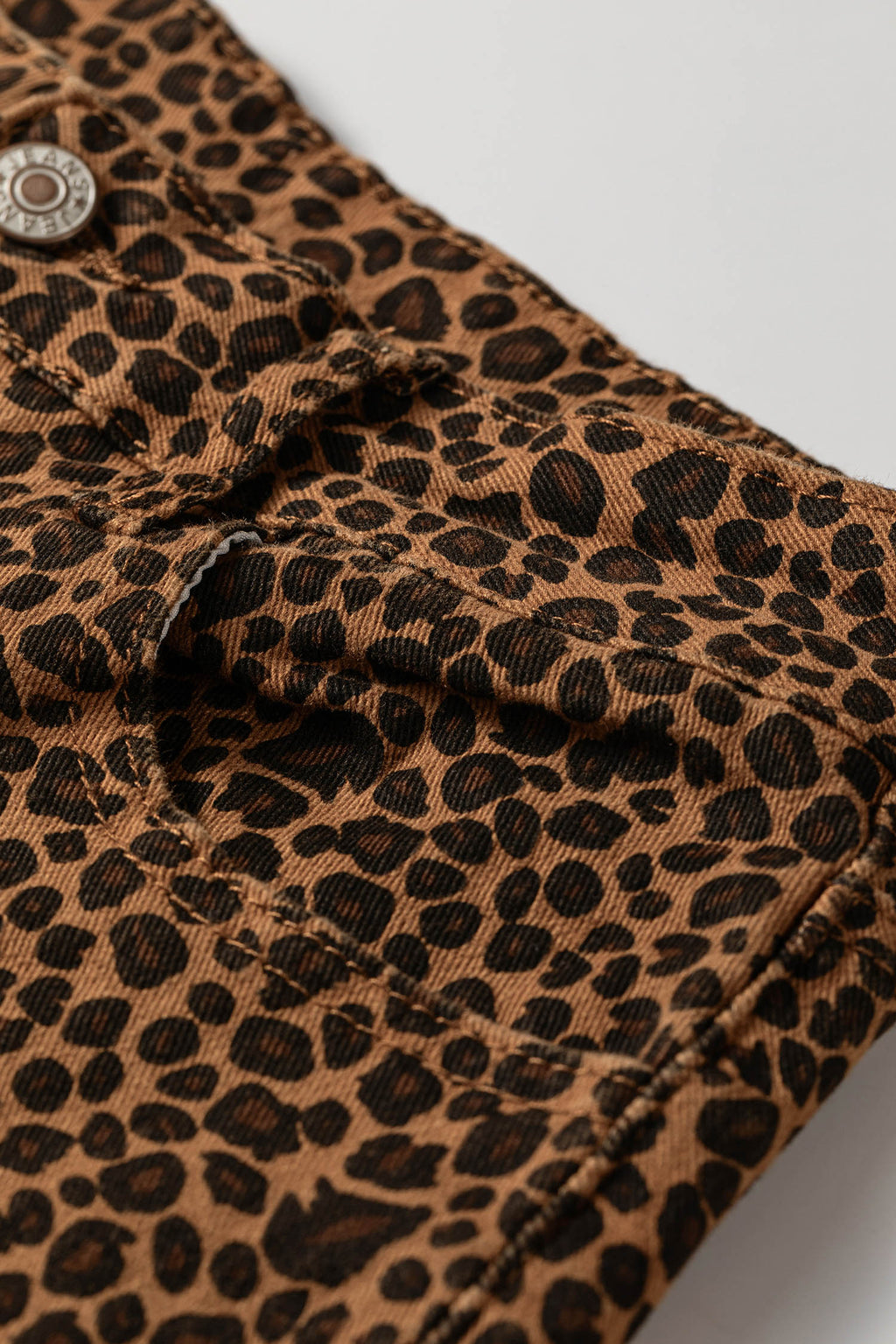 Brown Leopard Print Ruffled Hem Shift Jeans | UK 8–18