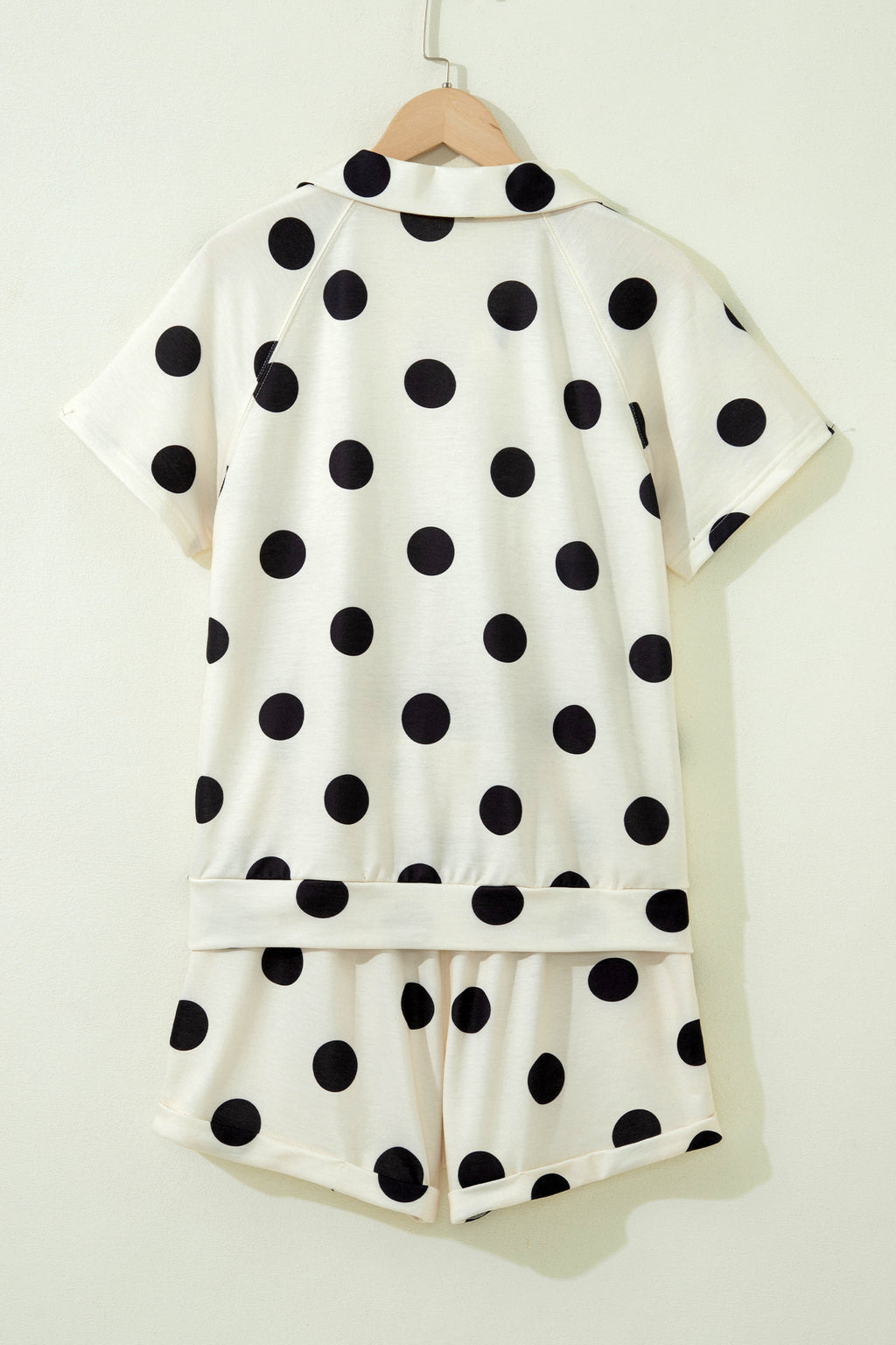 LivelyLooks Polka Dot V-Neck Tee & Shorts Co-ord Set | Green, Pink & Beige S-XL women's fashion