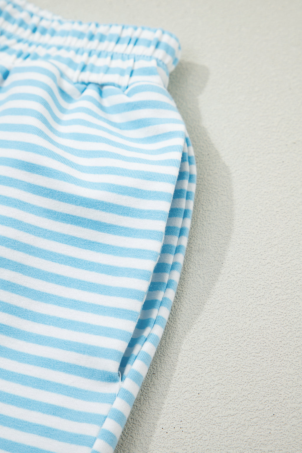 Striped Oversized Mock Neck Sweatshirt & Shorts Co-ord Set | Blue, Pink, Green | S-XL