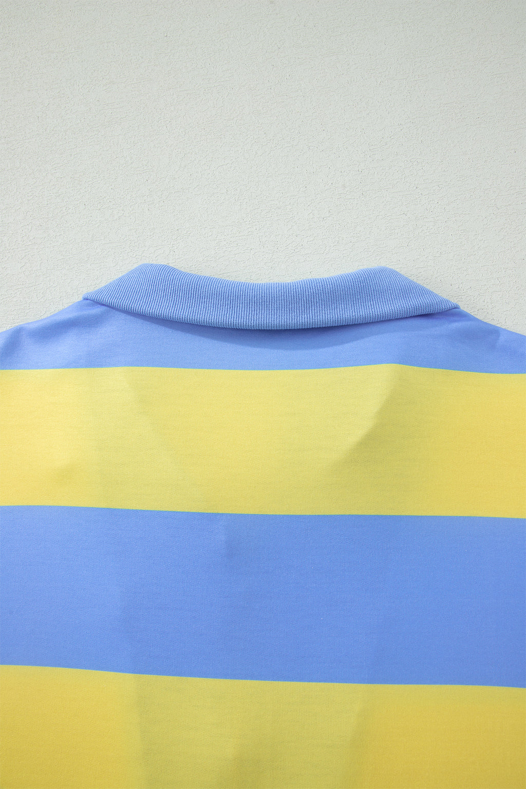 Seam Detail Half-Zip Tee & Casual Shorts Co-ord | Pink, Sky Blue & Yellow Stripe