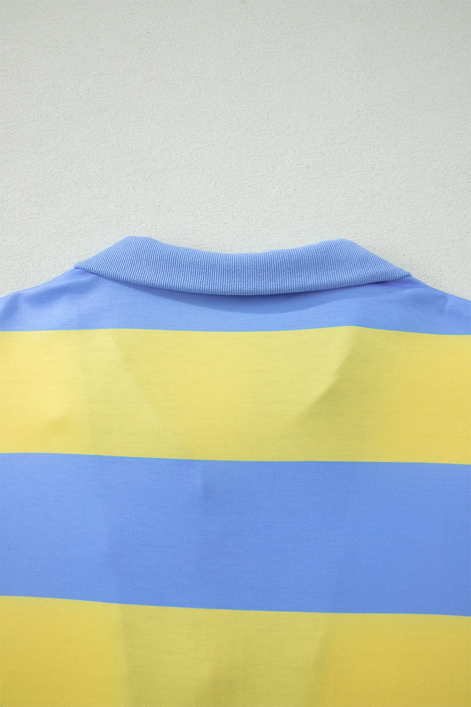 Seam Detail Half-Zip Tee & Casual Shorts Co-ord | Pink, Sky Blue & Yellow Stripe