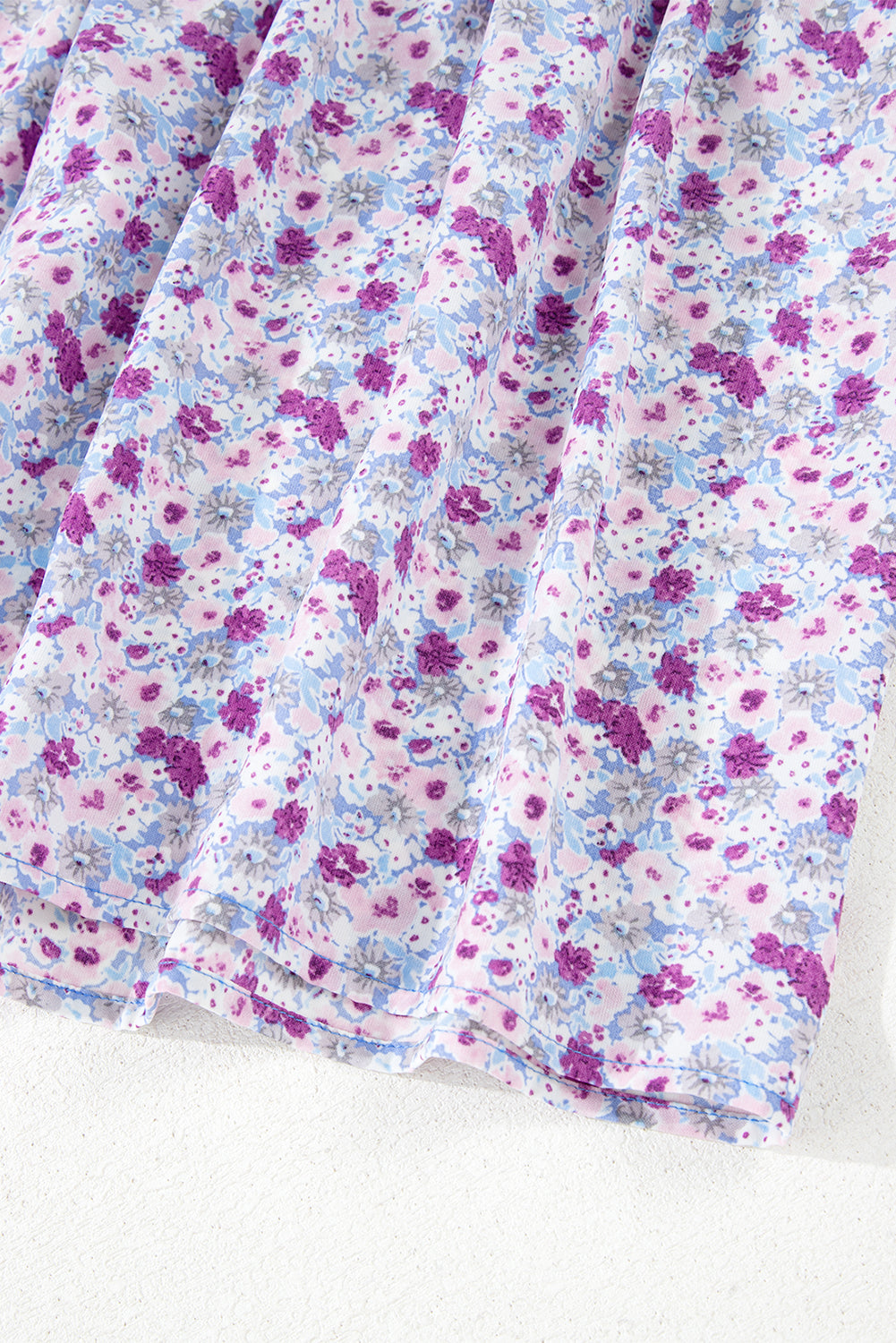 LivelyLooks Floral Bubble Sleeve Shirred High Waist Maxi Dress Purple Square Neck S-XL women's fashion