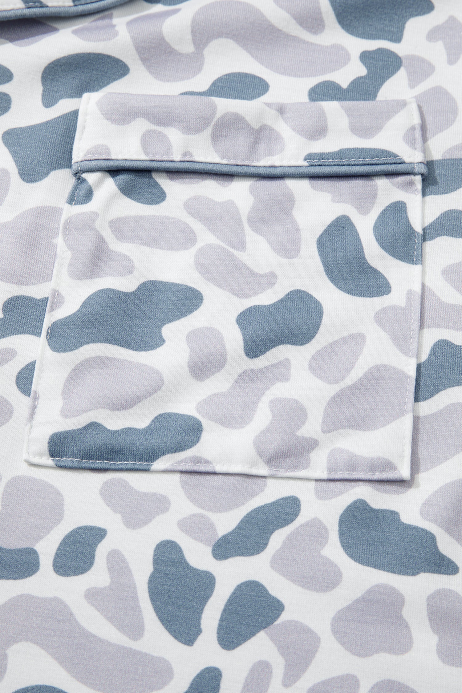 Camo & Polka Dot Lapel Shirt Drawstring Shorts Pyjama Set