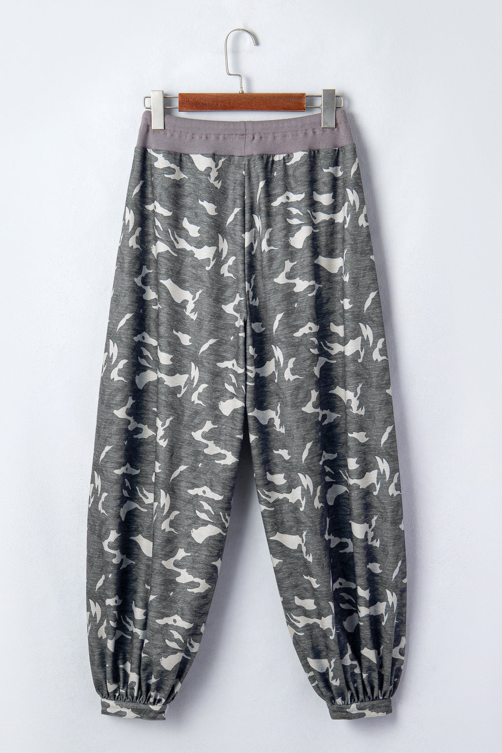 Camo Print Drawstring Cargo Barrel Pants | Khaki & Multicolour