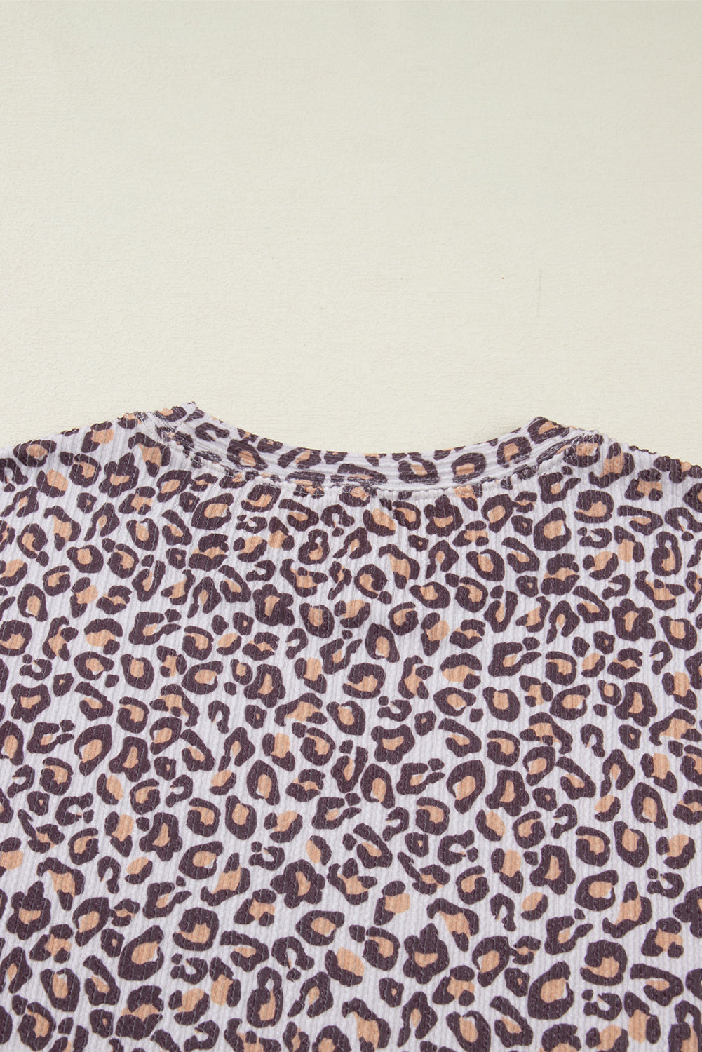 Khaki Leopard Ribbed Long Sleeve Top & Drawstring Shorts Set | UK 8–22