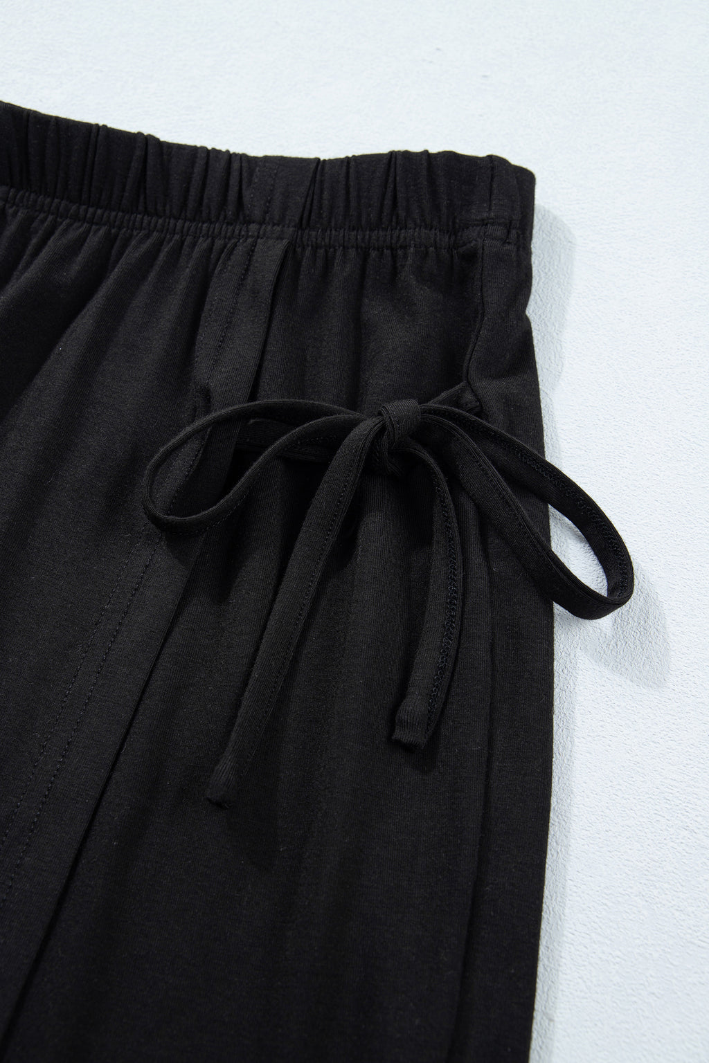 Oversized Tee & Tie Wrap Mini Skort 2pcs Set | Black & Laurel Green