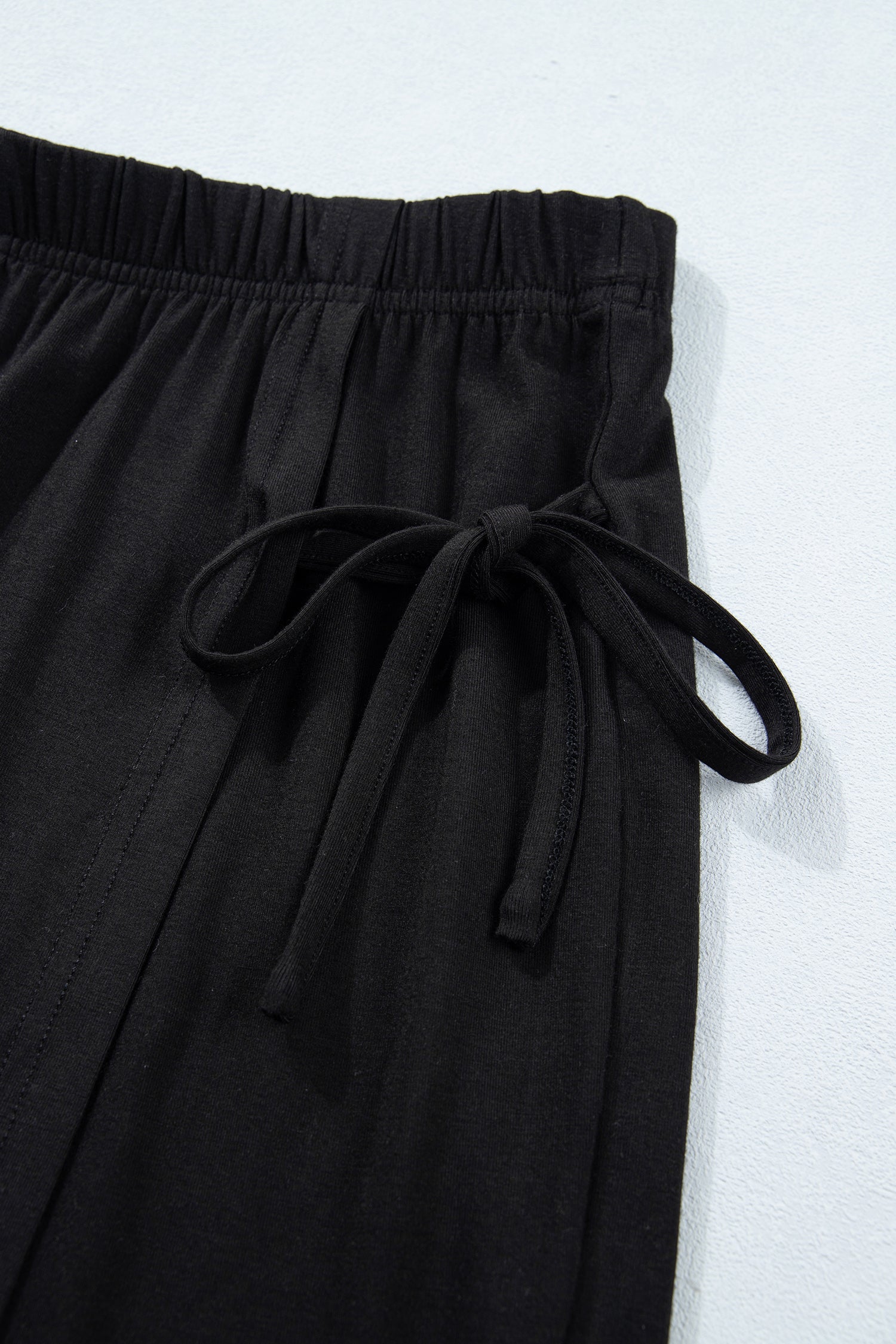 Oversized Tee & Tie Wrap Mini Skort 2pcs Set | Black & Laurel Green