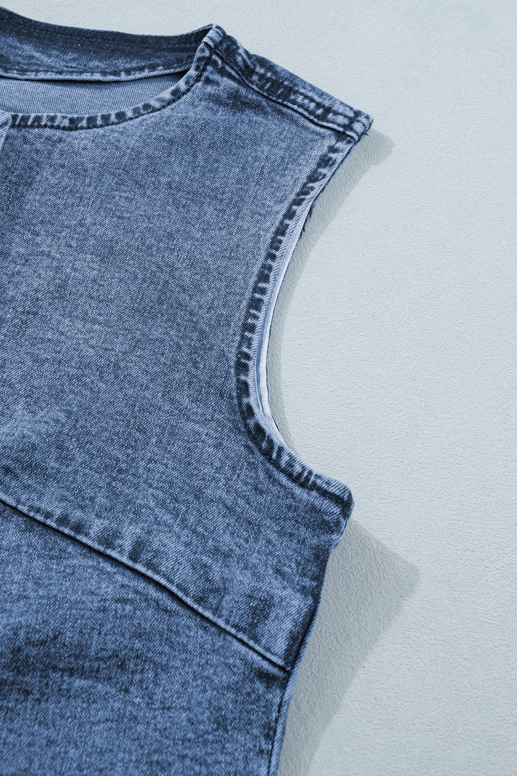 Women's Buttoned Front Slit Denim Vest Black Blue S-XL at LivelyLooks