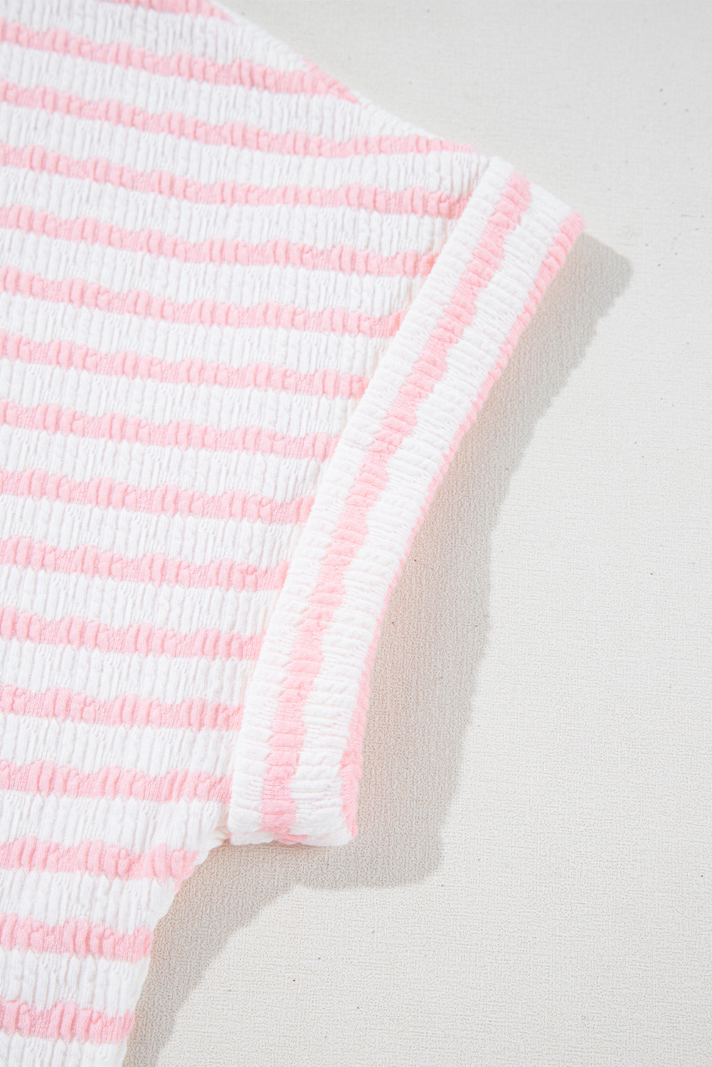 Shop Stripe Knitted Short Sleeve Top & Drawstring Shorts Co-ord S-3XL at LivelyLooks