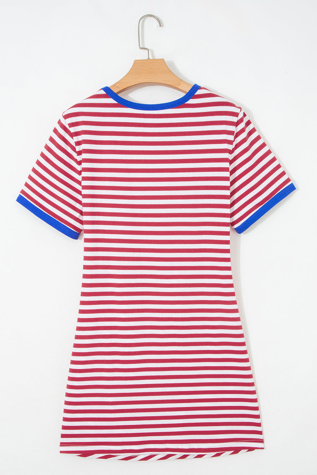 Women's Sky Blue Nautical Stripe Tie Waist Mini Dress at LivelyLooks