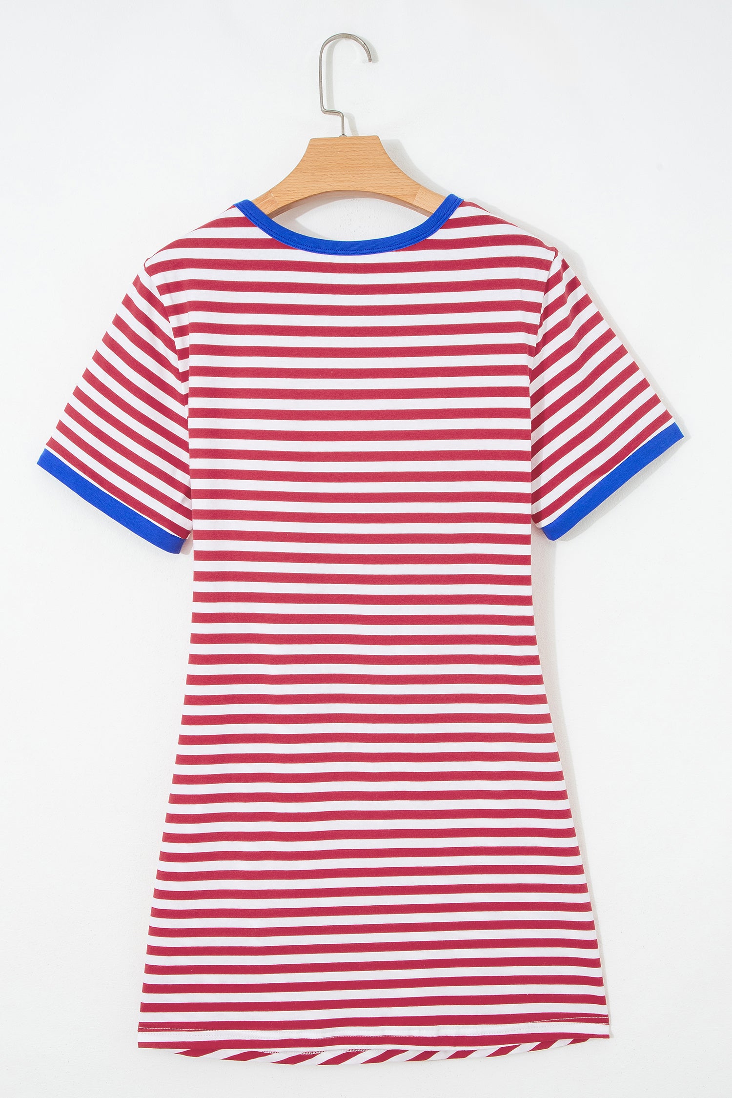 Women's Sky Blue Nautical Stripe Tie Waist Mini Dress at LivelyLooks