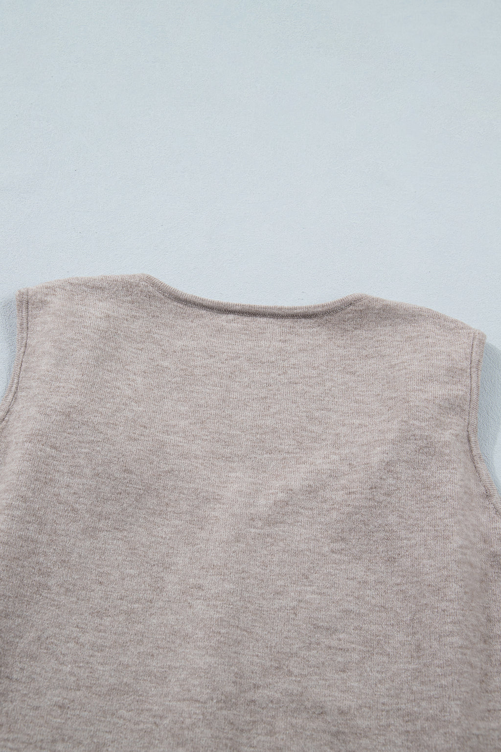 Women's Gray Morn Metal Star Detail V Neck Sweater Knit Tank Top at LivelyLooks
