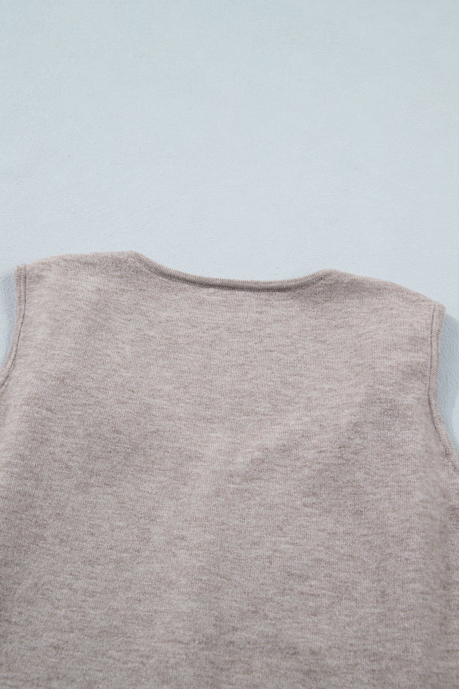 Women's Gray Morn Metal Star Detail V Neck Sweater Knit Tank Top at LivelyLooks