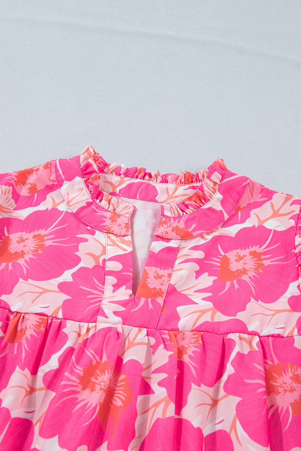 Women's Yellow Short Bubble Sleeve Summer Floral Blouse at LivelyLooks