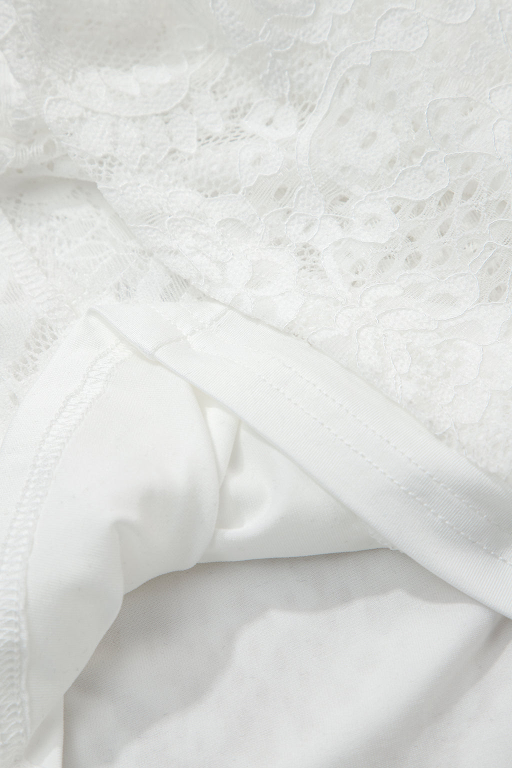 White Floral Lace Overlay Tie Spaghetti Strap Long Dress S-XL