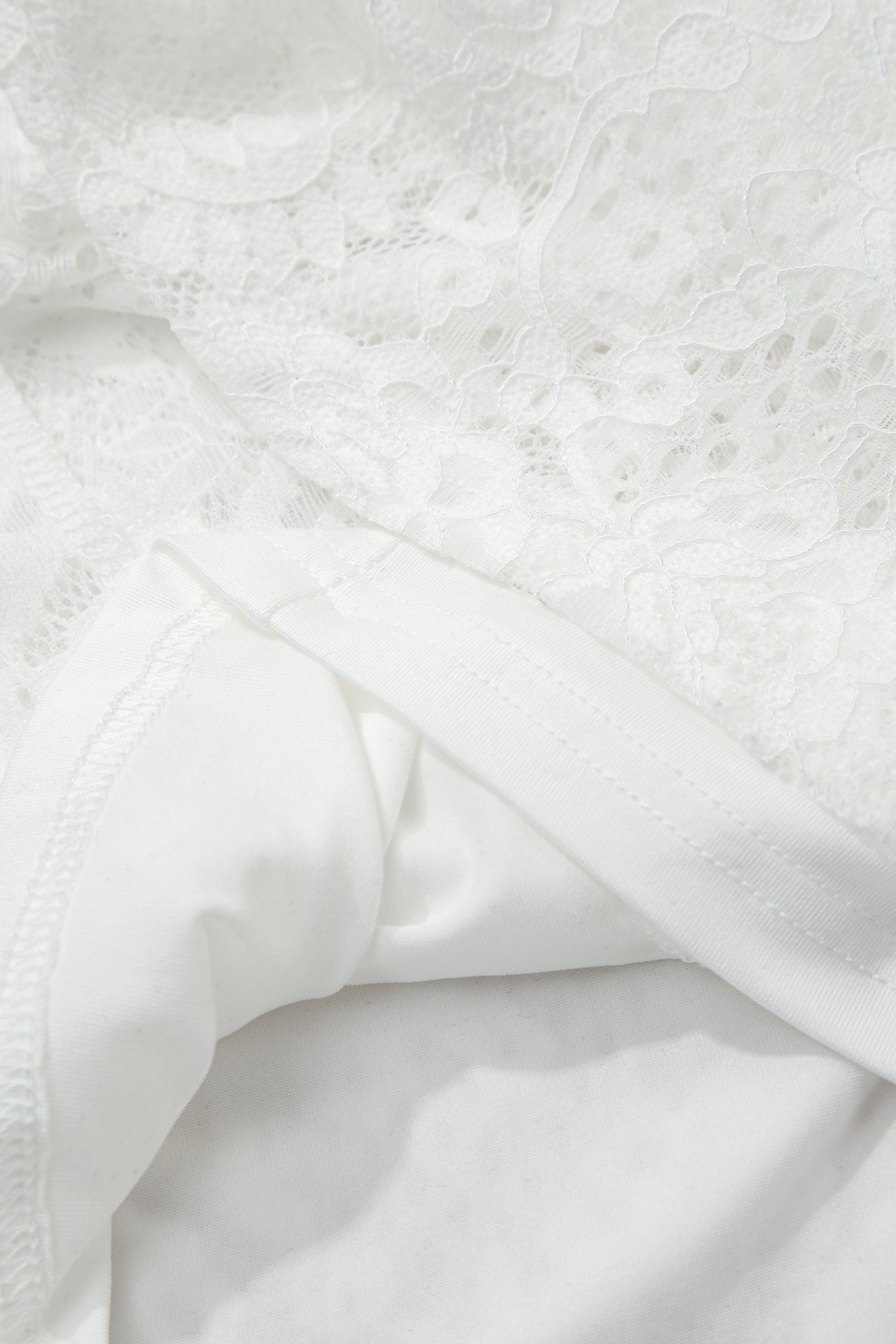 White Floral Lace Overlay Tie Spaghetti Strap Long Dress S-XL