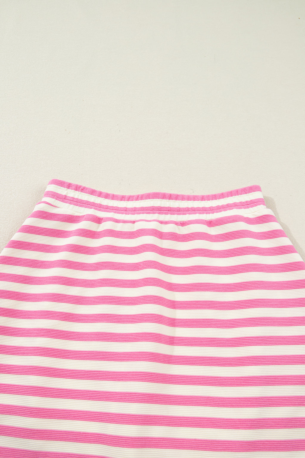 Women's Dark Blue Textured Stripe Contrast Trim Zip Collar Sleeveless 2-Piece Skort Set at LivelyLooks