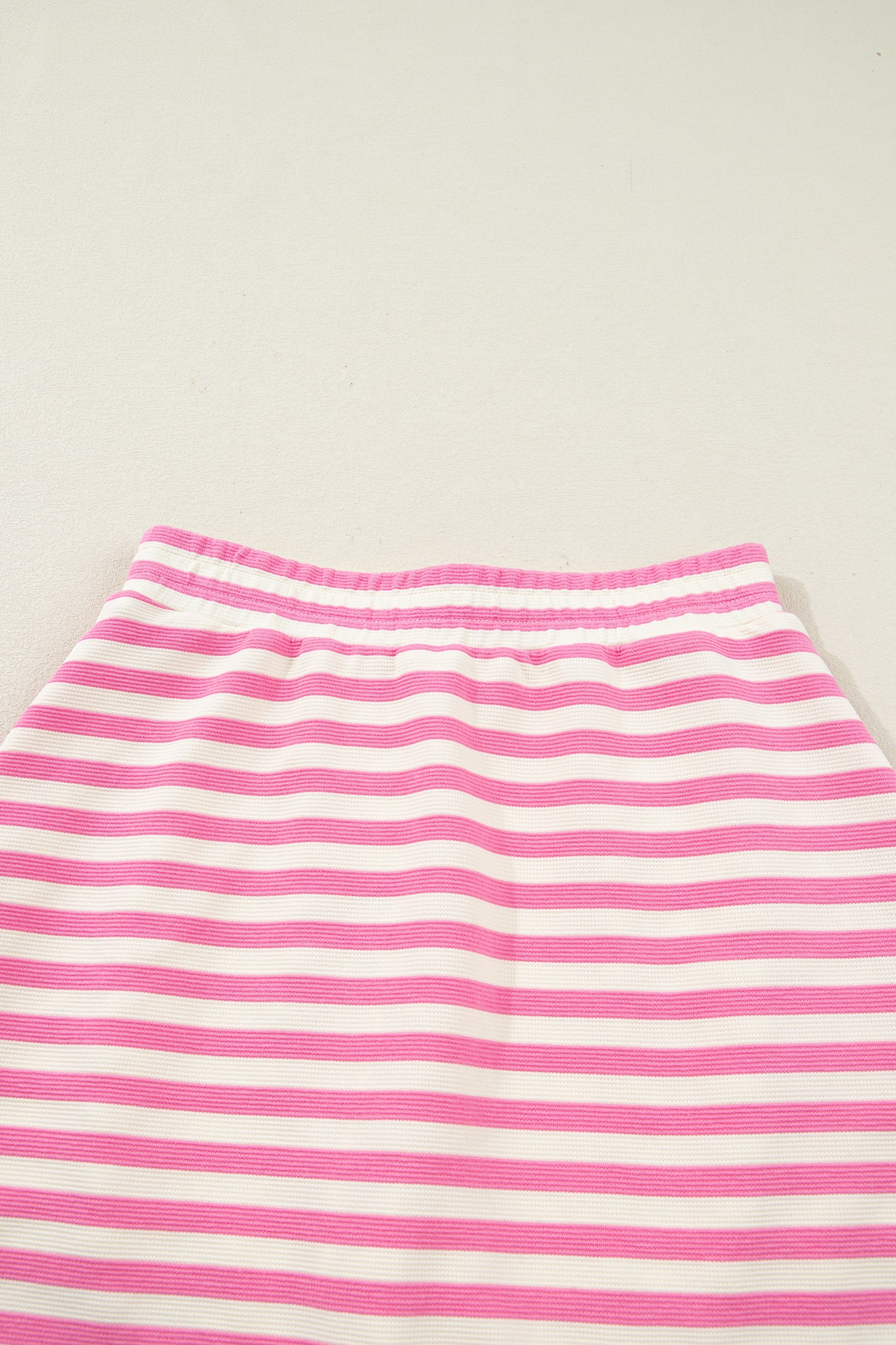 Women's Dark Blue Textured Stripe Contrast Trim Zip Collar Sleeveless 2-Piece Skort Set at LivelyLooks