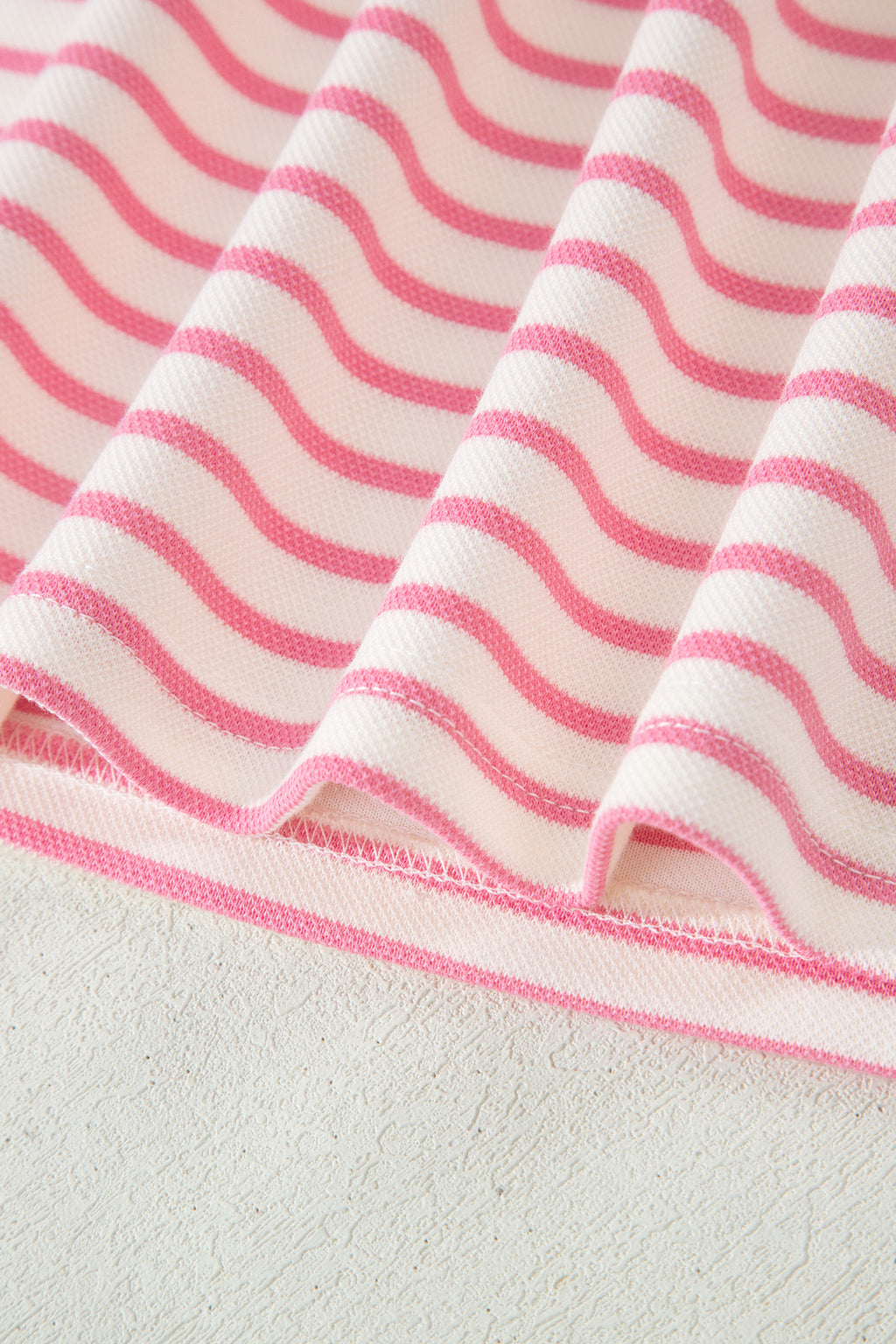 Striped Polo Tee & Drawstring Skort Set – Pink