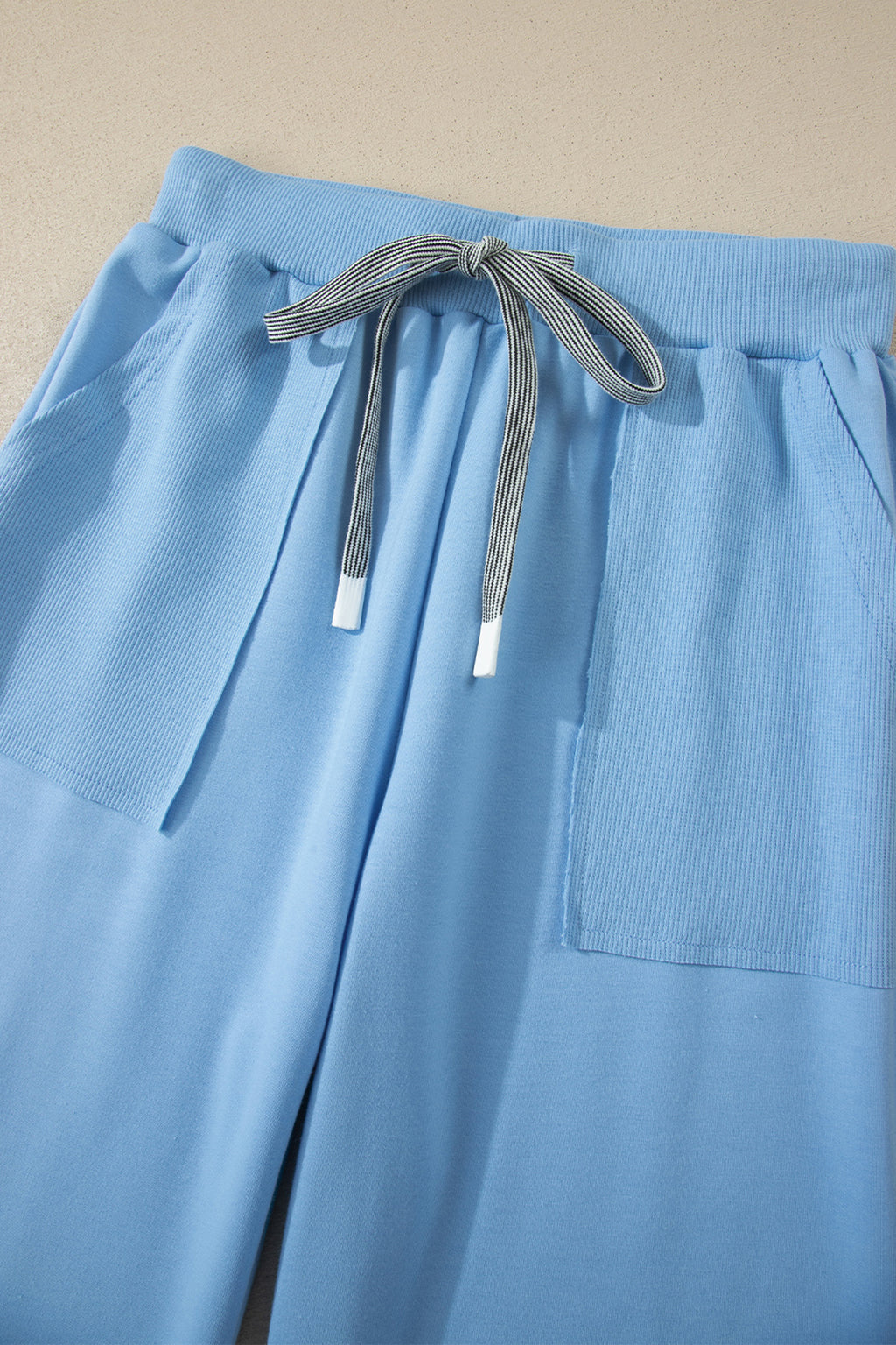 V-Neck Tee & Drawstring Pant Set | Apricot Pink, Mint Green, Bonbon & Beau Blue