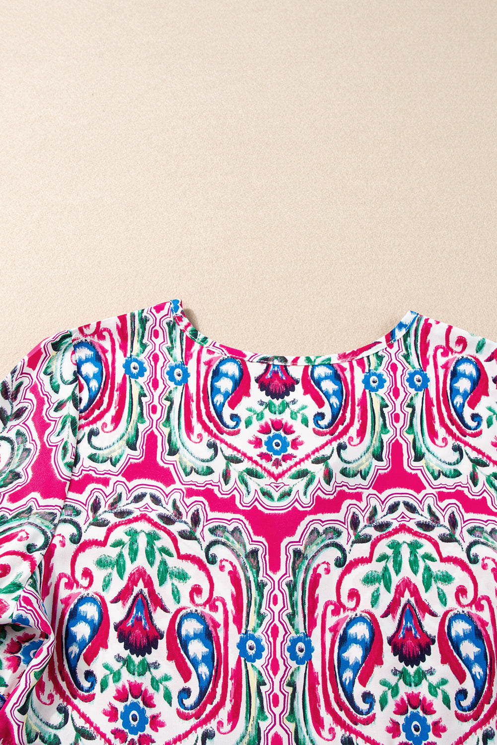 LivelyLooks Pink Boho Print Tie Neck Ruffle Hem Short Dress S-3XL women's fashion