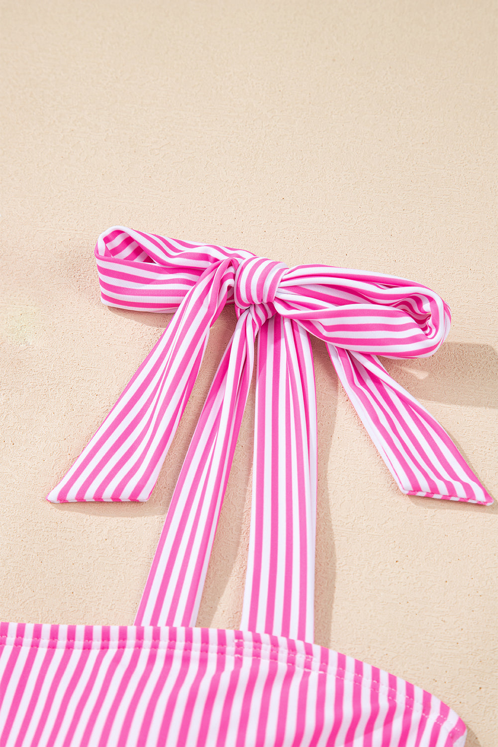 LivelyLooks Pink Stripe Knot Strap High Waist 2-Piece Bikini Set XS-2XL women's fashion