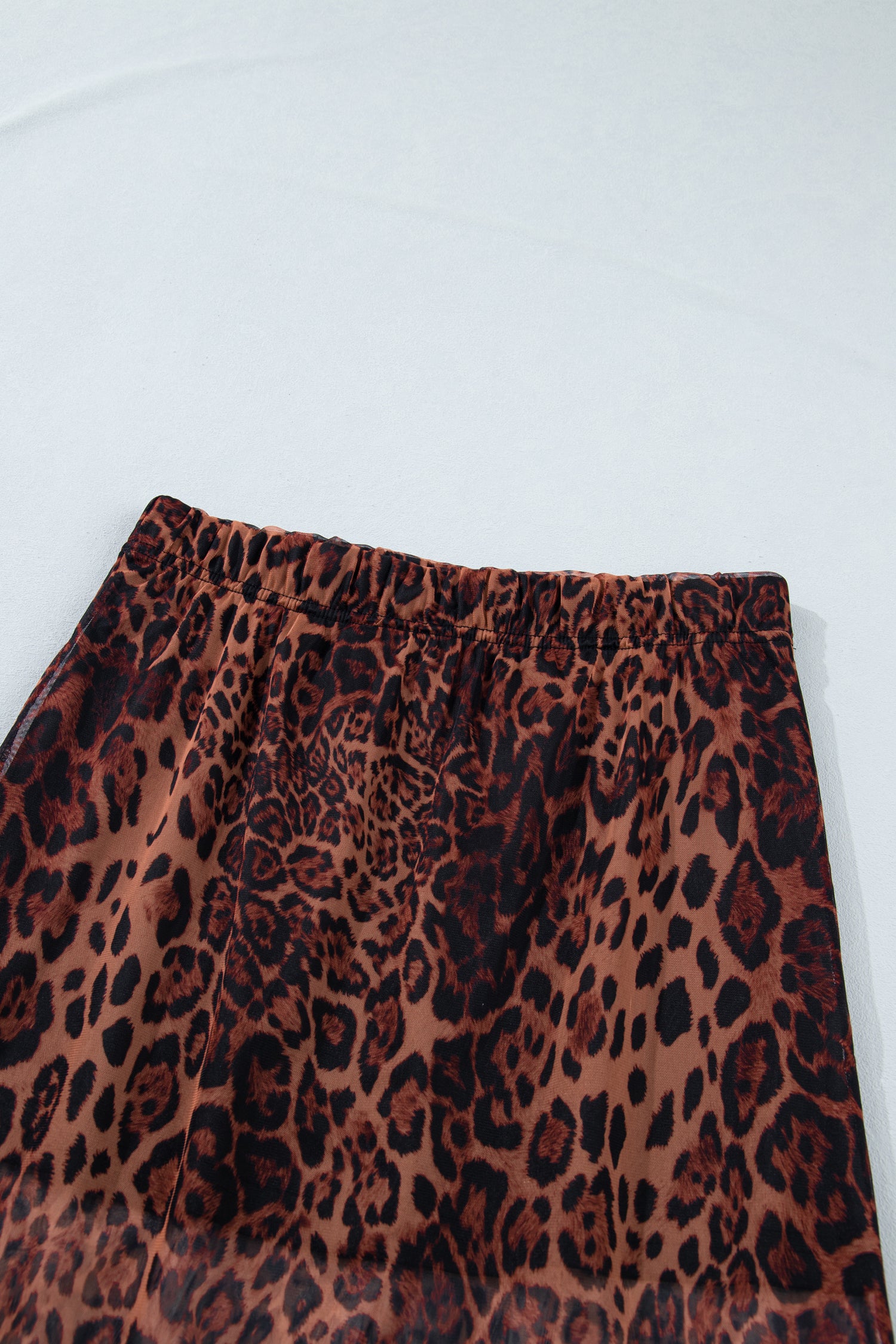 Brown Leopard Print Sheer Maxi Skirt | Sizes S-XL