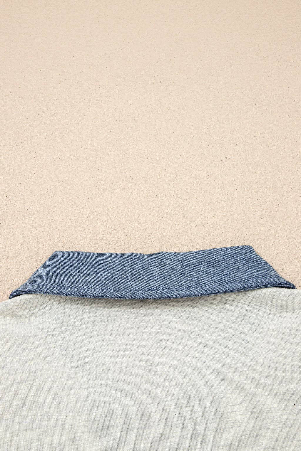 Light Grey Denim Colour Block Polo Collar T-Shirt Tunic Dress S-XL