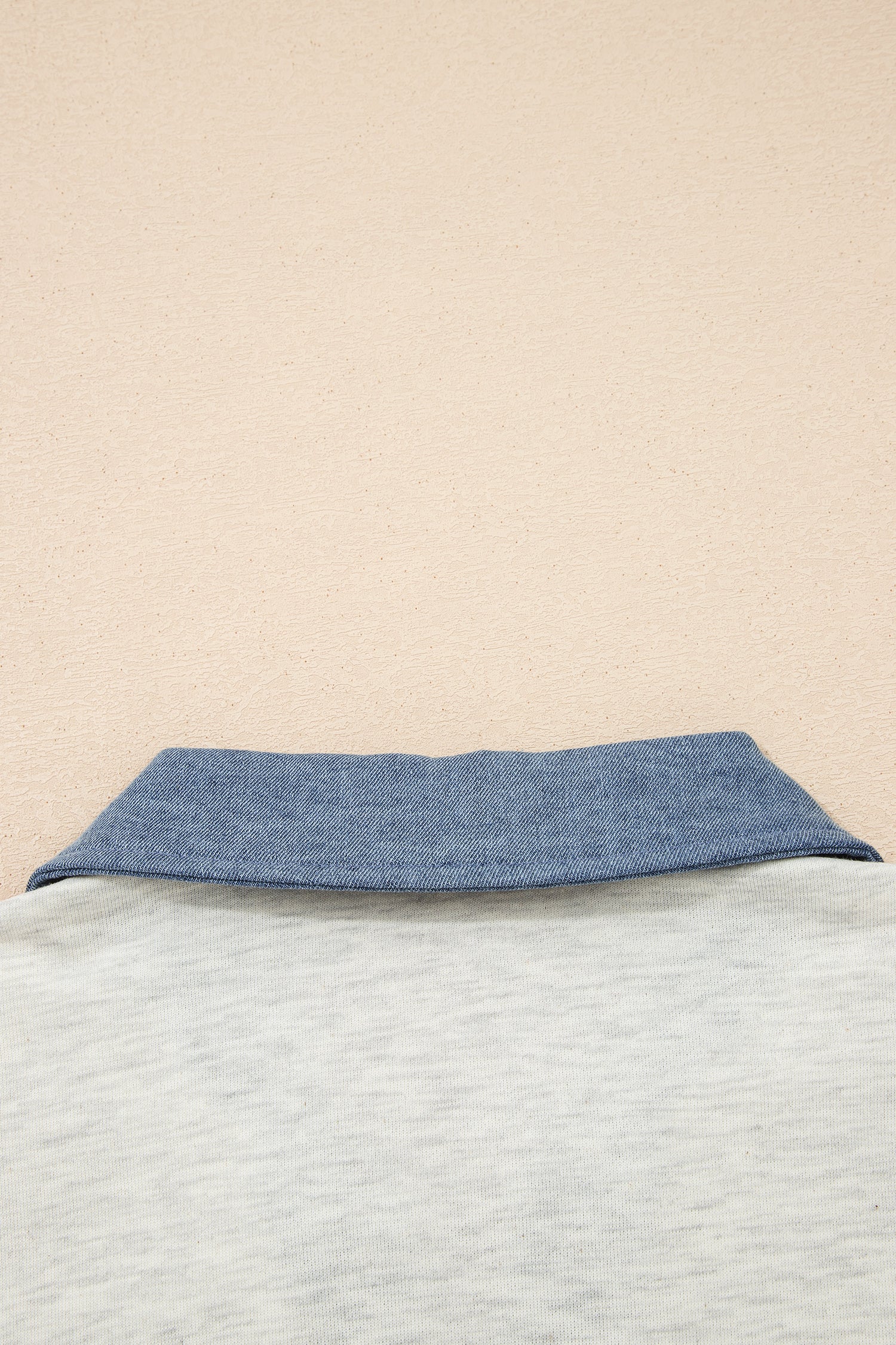 Light Grey Denim Colour Block Polo Collar T-Shirt Tunic Dress S-XL