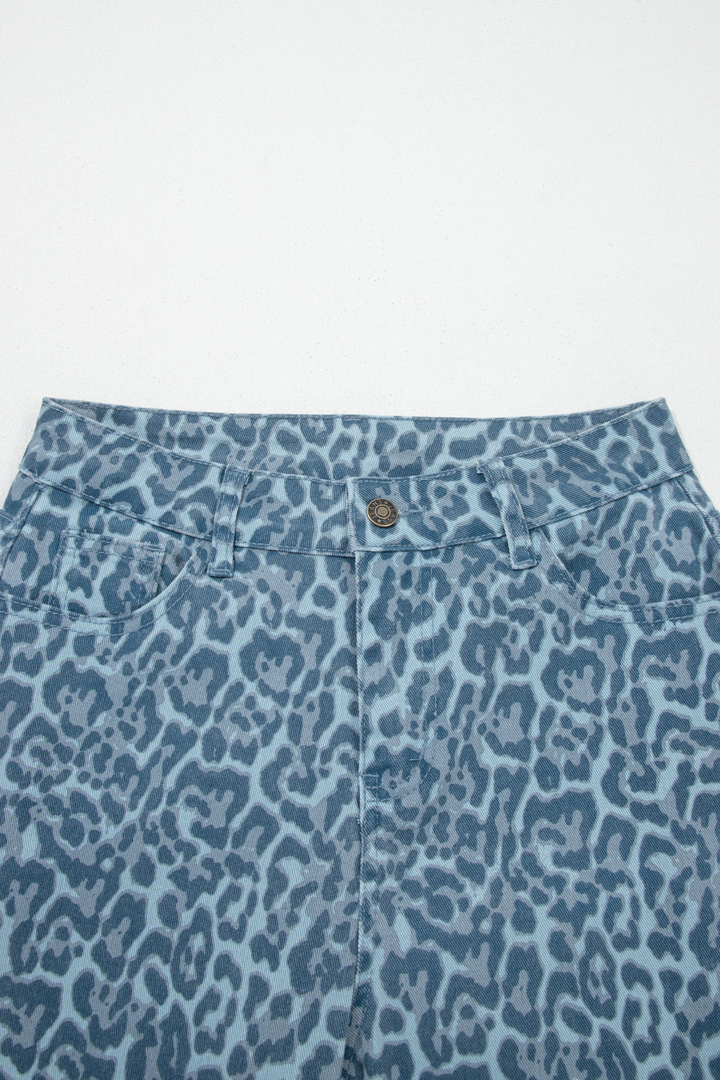 Women's Leopard Print Wide Leg High Waist Jeans | Brown, Grey, Blue & Pink at LivelyLooks