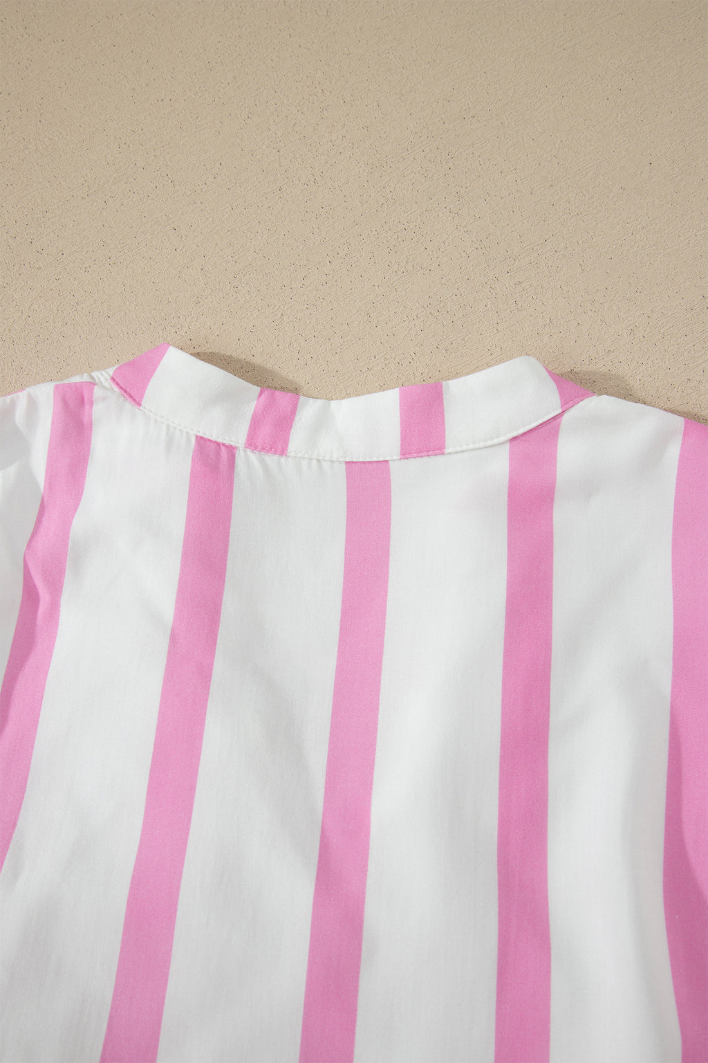 LivelyLooks Women's Stripe Ricrac Trim Notched V-Neck Puff Sleeve Midi Dress Pink women's fashion