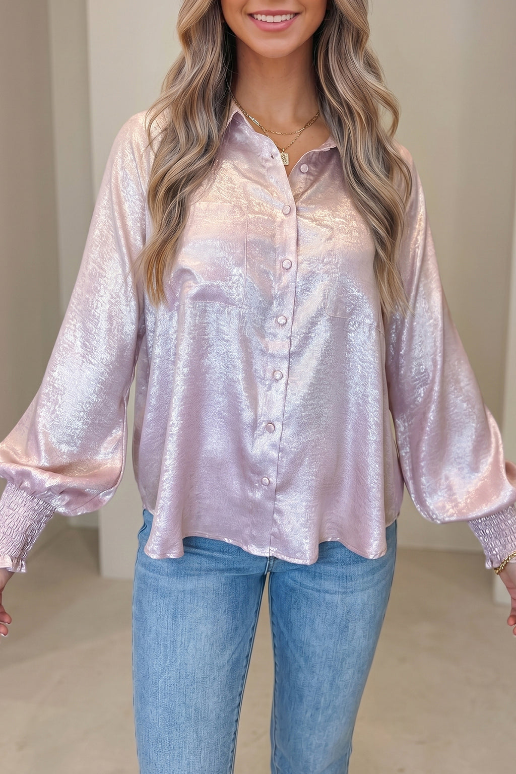 Delicacy Long Sleeve Button Front Ruffle Cuff Back Panel Shirt | UK 8–22