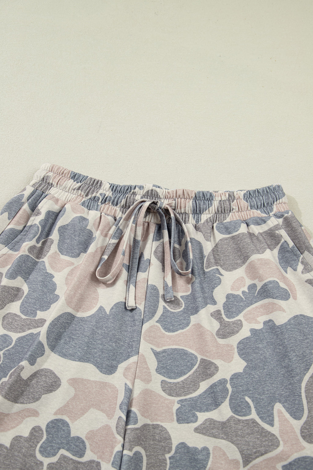 Multicolour Camouflage Loose Tee & Drawstring Shorts 2pcs Outfit