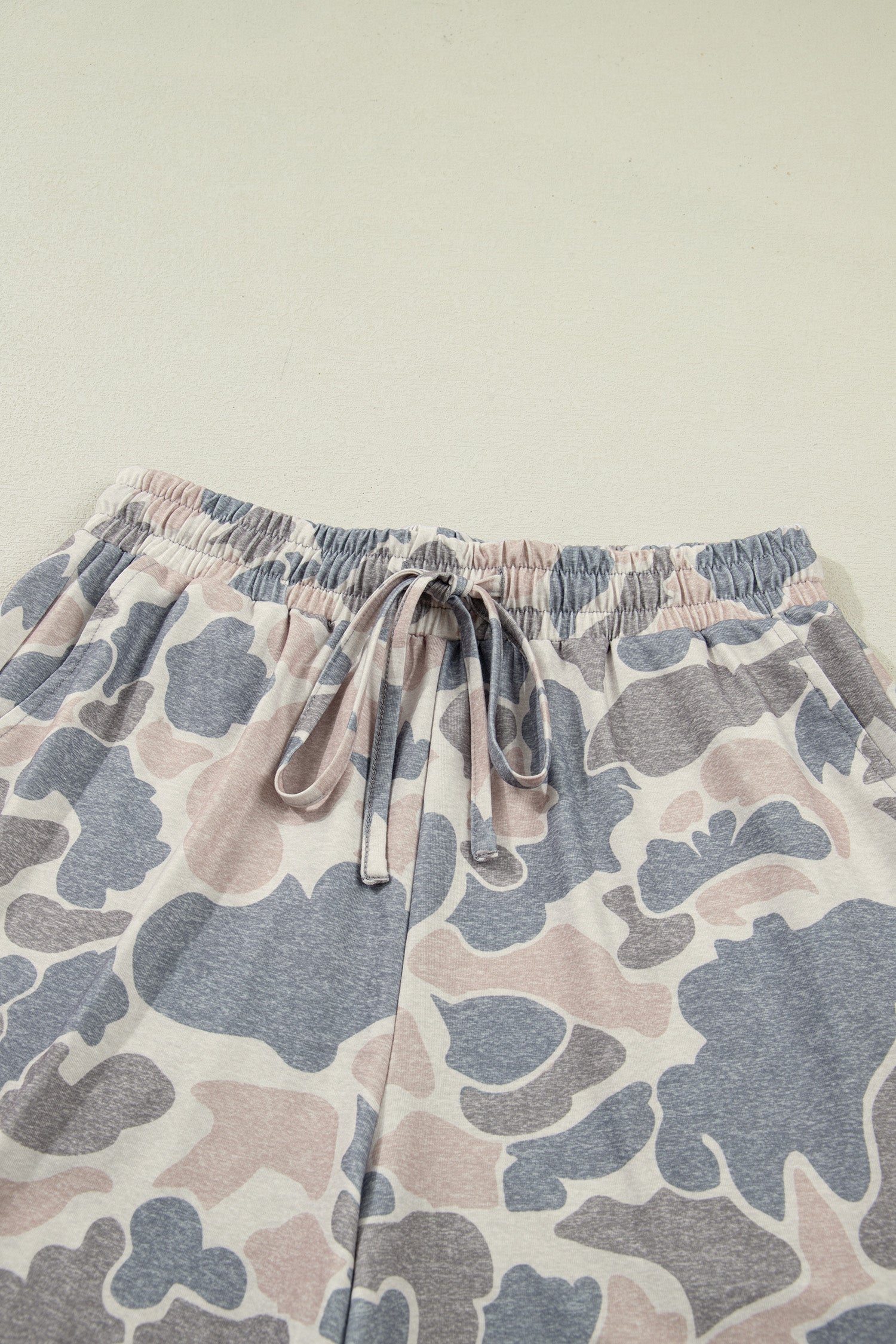 Multicolour Camouflage Loose Tee & Drawstring Shorts 2pcs Outfit