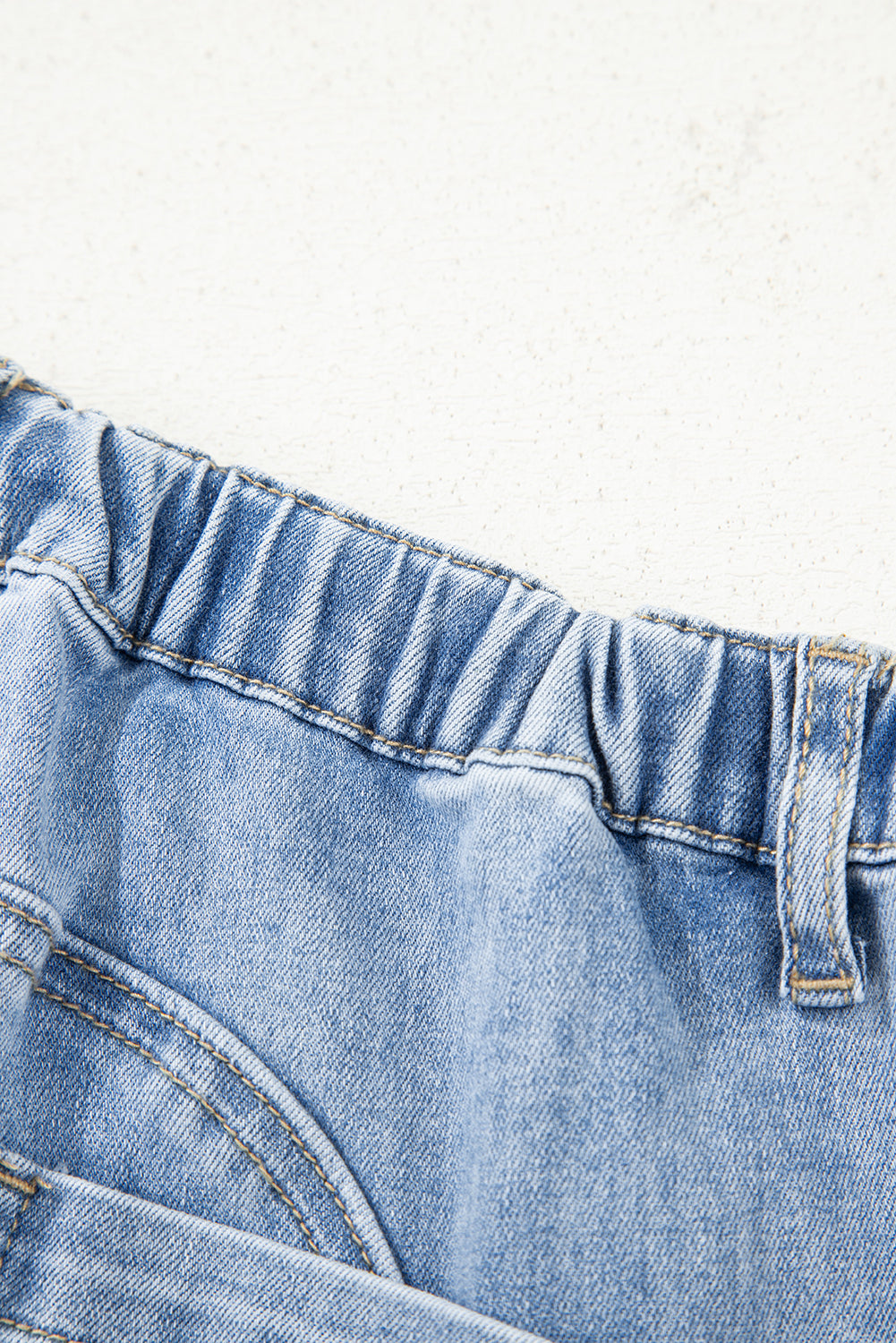 Shop Drawstring Seam Detail Raw Hem Wide Leg Denim Jeans UK 8-22 at LivelyLooks