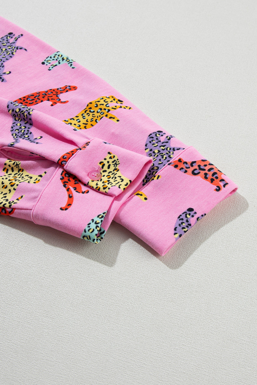 Pink Cheetah Print Pyjama Set | Shirt & Wide Leg Trousers