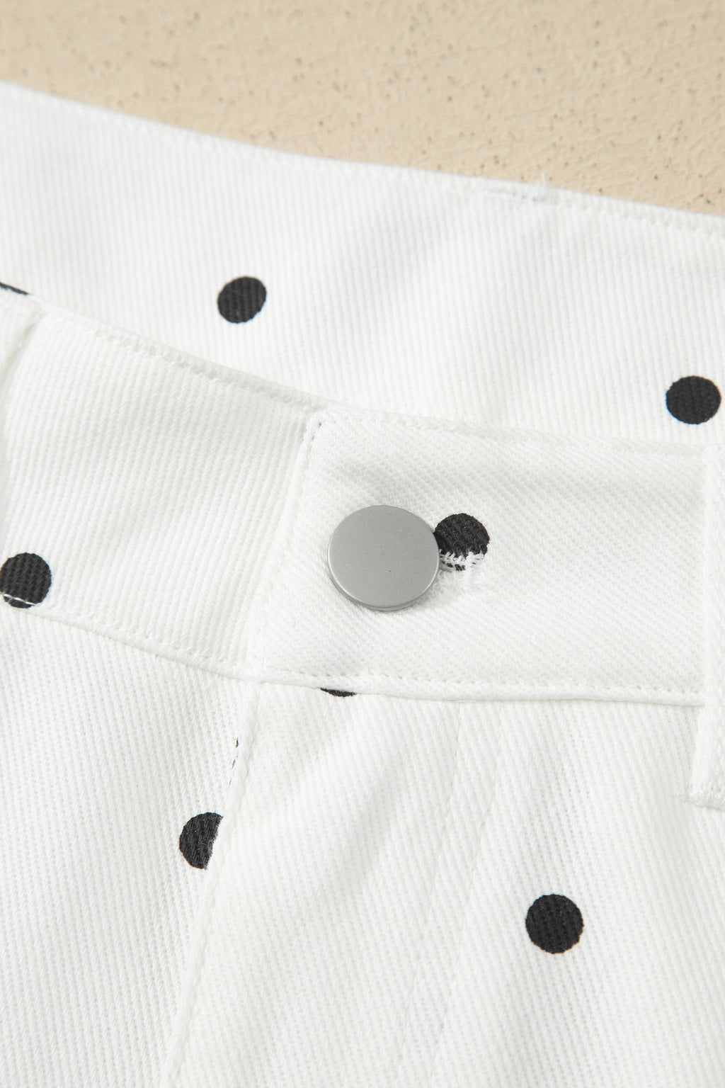 Women's White Polka Dot Embroidered Scallop Hem Shorts | UK 8-20 at LivelyLooks