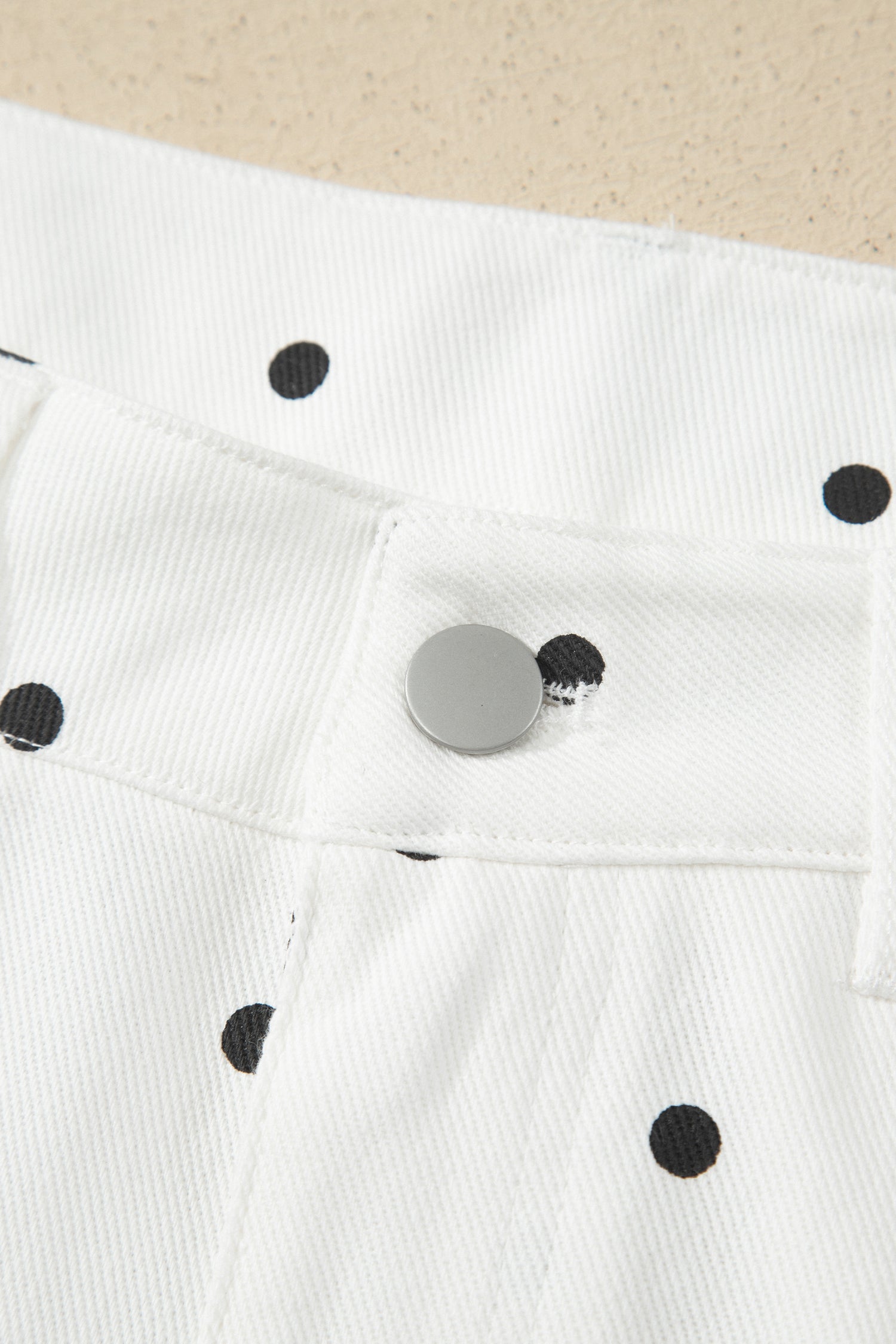 Women's White Polka Dot Embroidered Scallop Hem Shorts | UK 8-20 at LivelyLooks