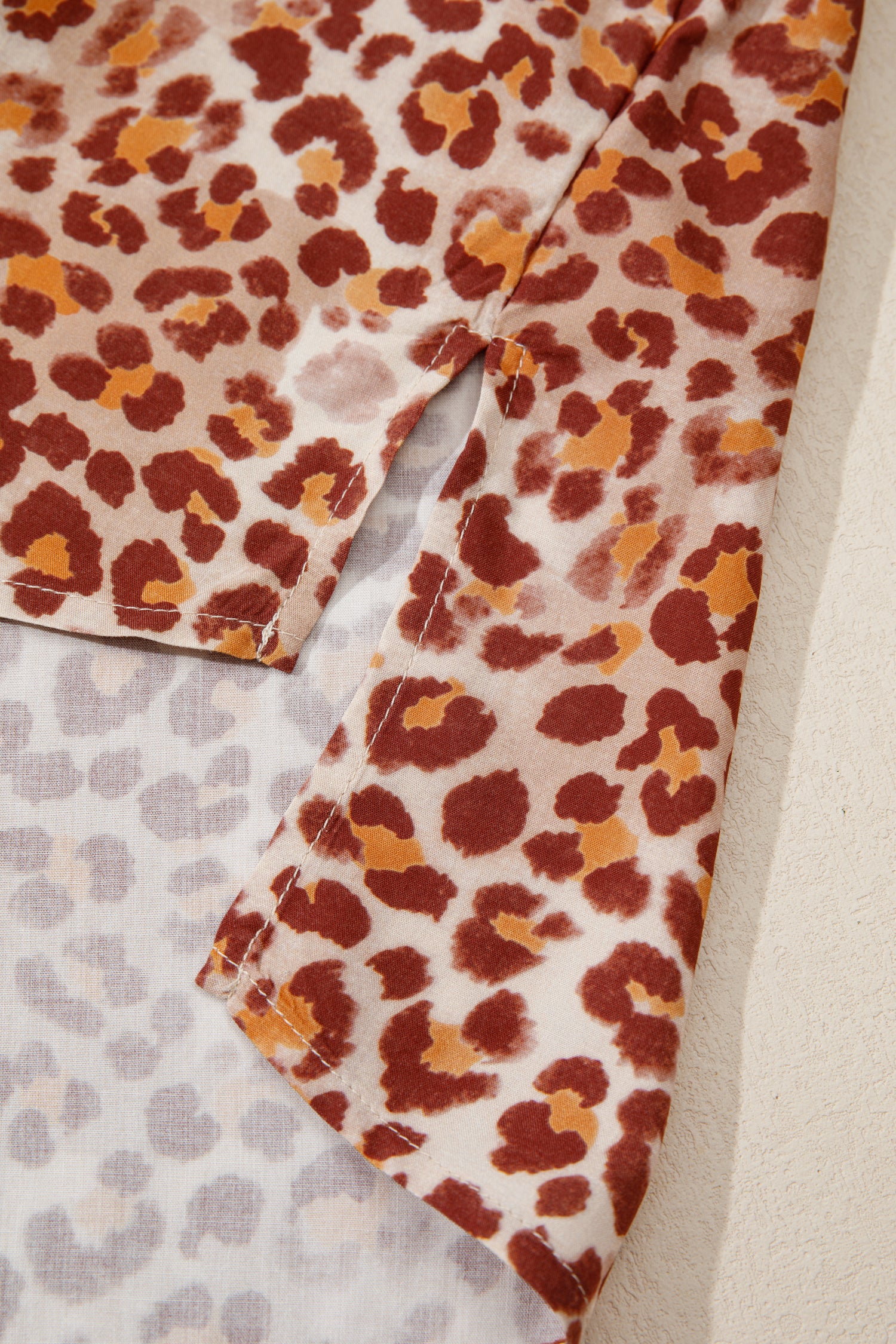Brown Contrast Trim Leopard Top & Pant Set | UK 8–22