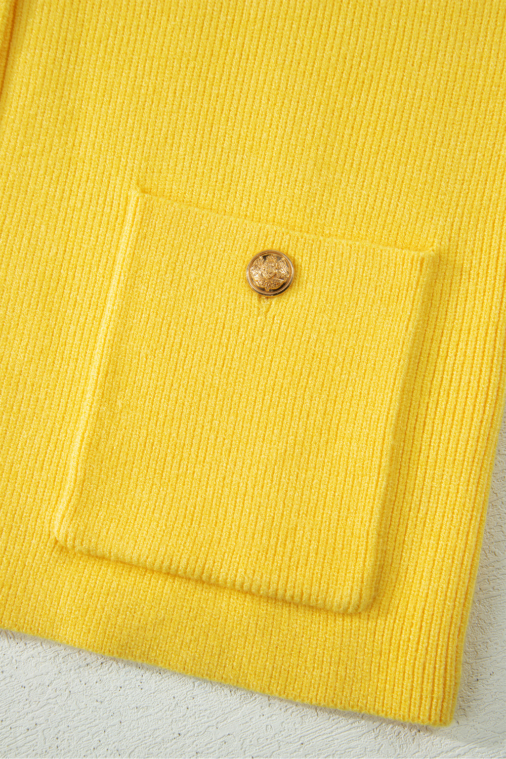 Women's White Yellow Sleeveless Knit Button Sweater Vest Pockets S-XL at LivelyLooks