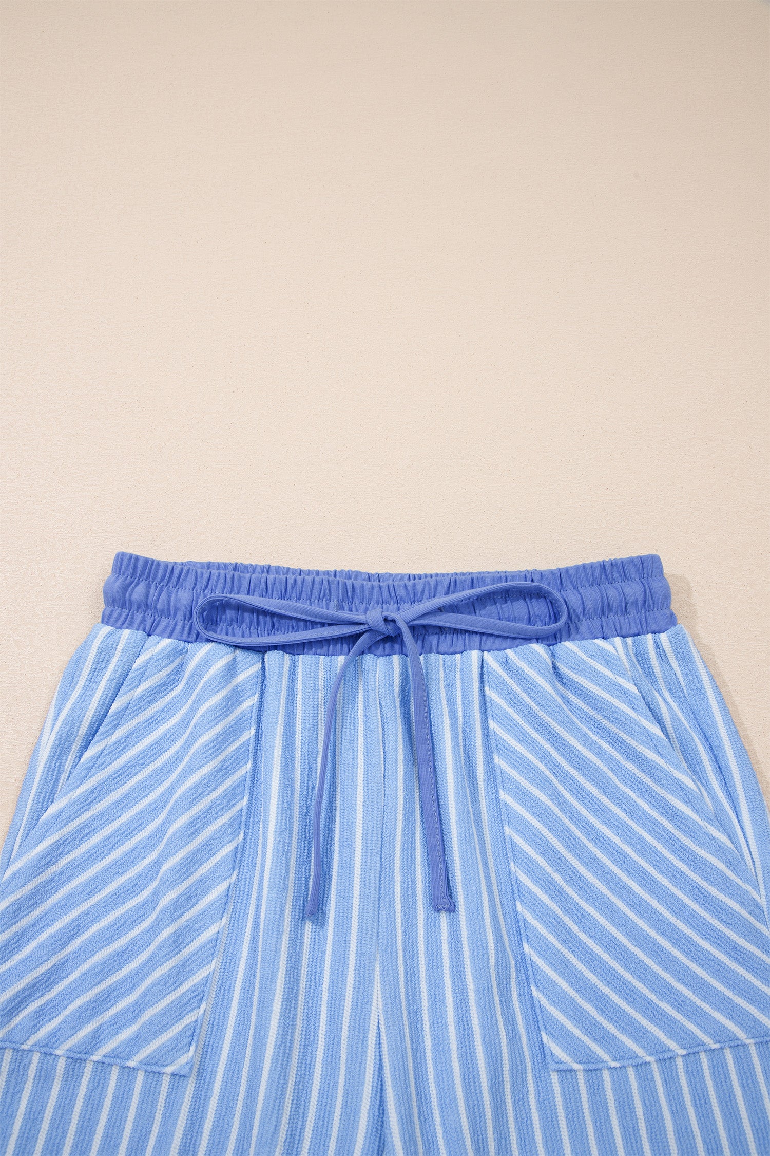 Stripe Crew Neck Tee & Drawstring Cropped Trousers Set | 4 Colours | Sizes 8-22