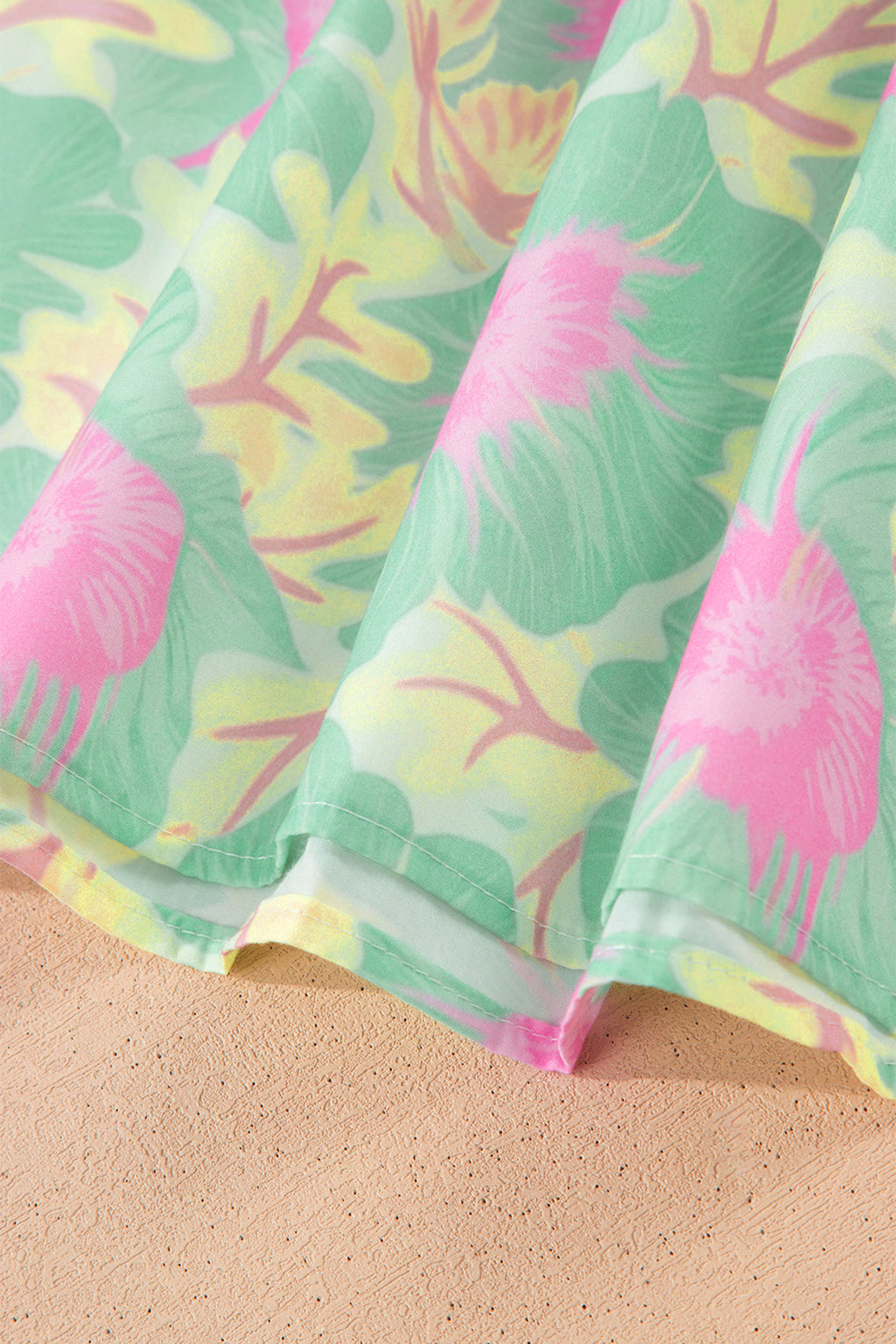 Women's Yellow Short Bubble Sleeve Summer Floral Blouse at LivelyLooks
