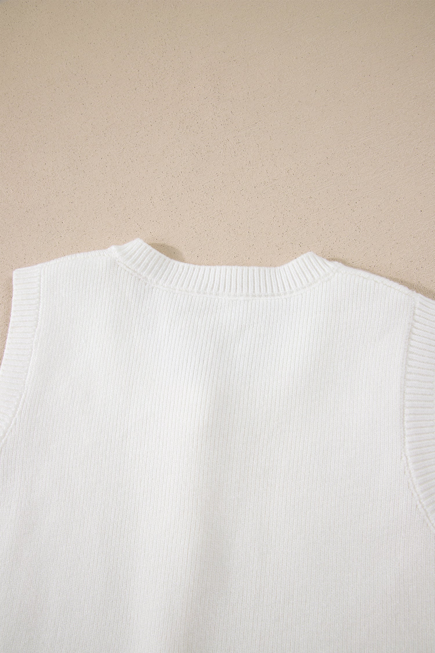 White Yellow Sleeveless Knit Button Sweater Vest Pockets S-XL