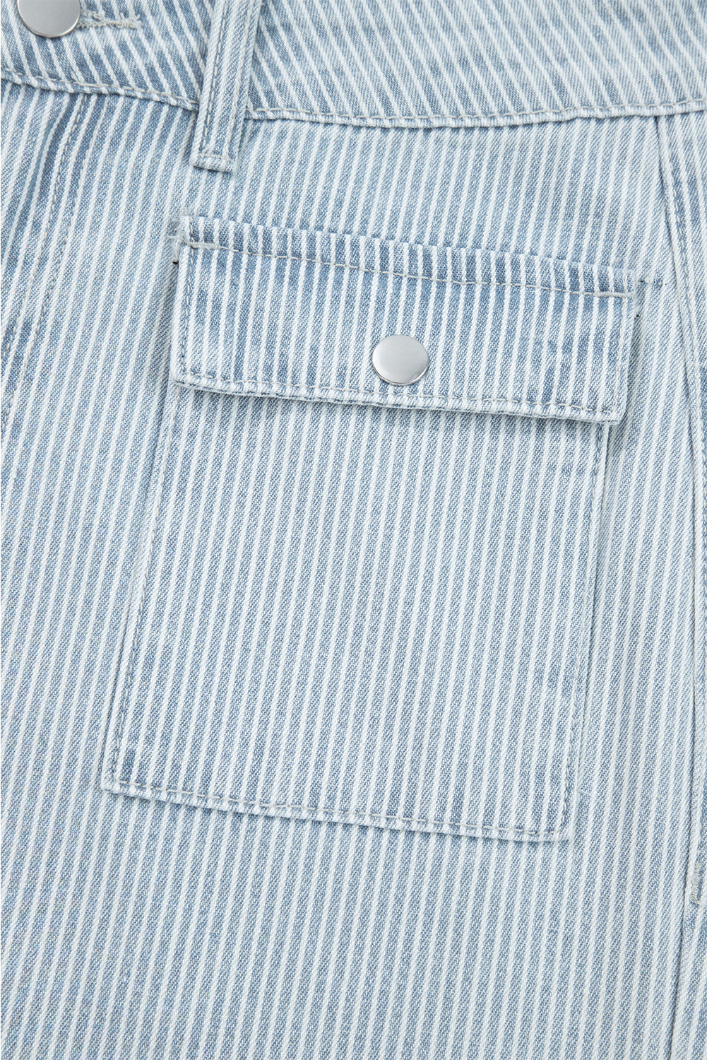 Women's Women's Stripe Wide Leg Jeans Button Flap Pocket Cuffed Hem Sizes 4-16 at LivelyLooks